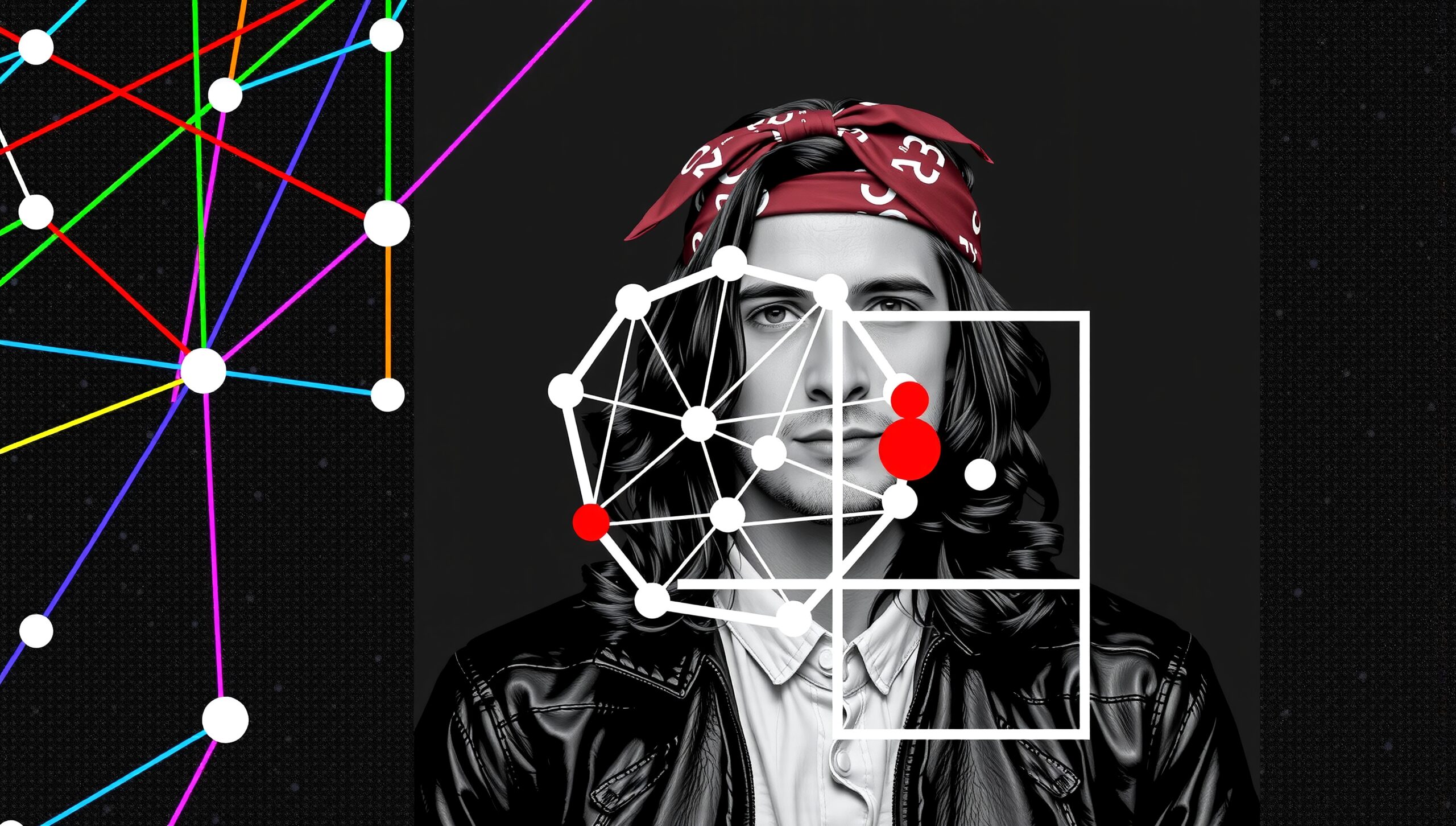 Modern Portrait with Geometric Overlay