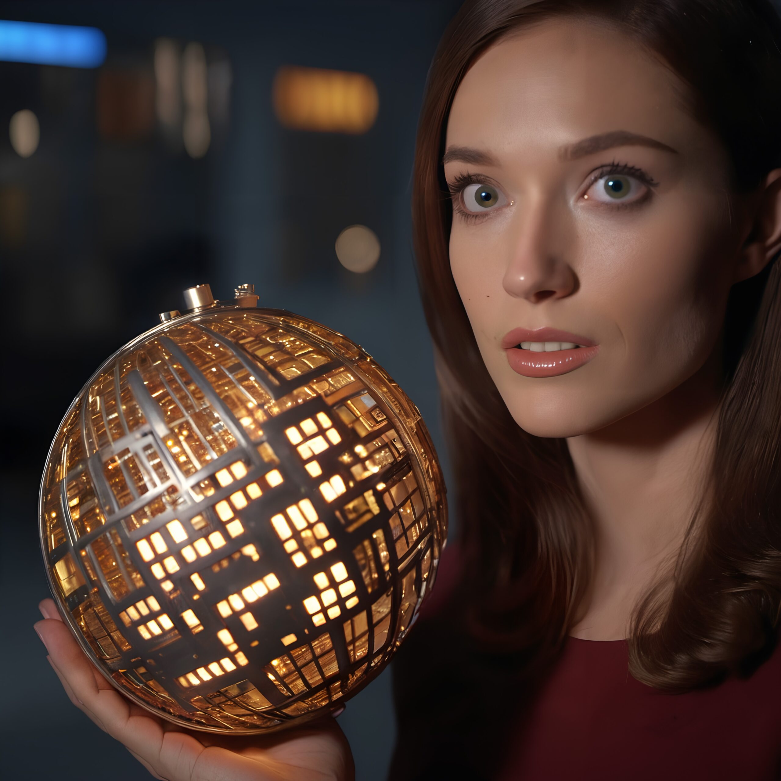 Illuminated Sphere Mystery at Dusk