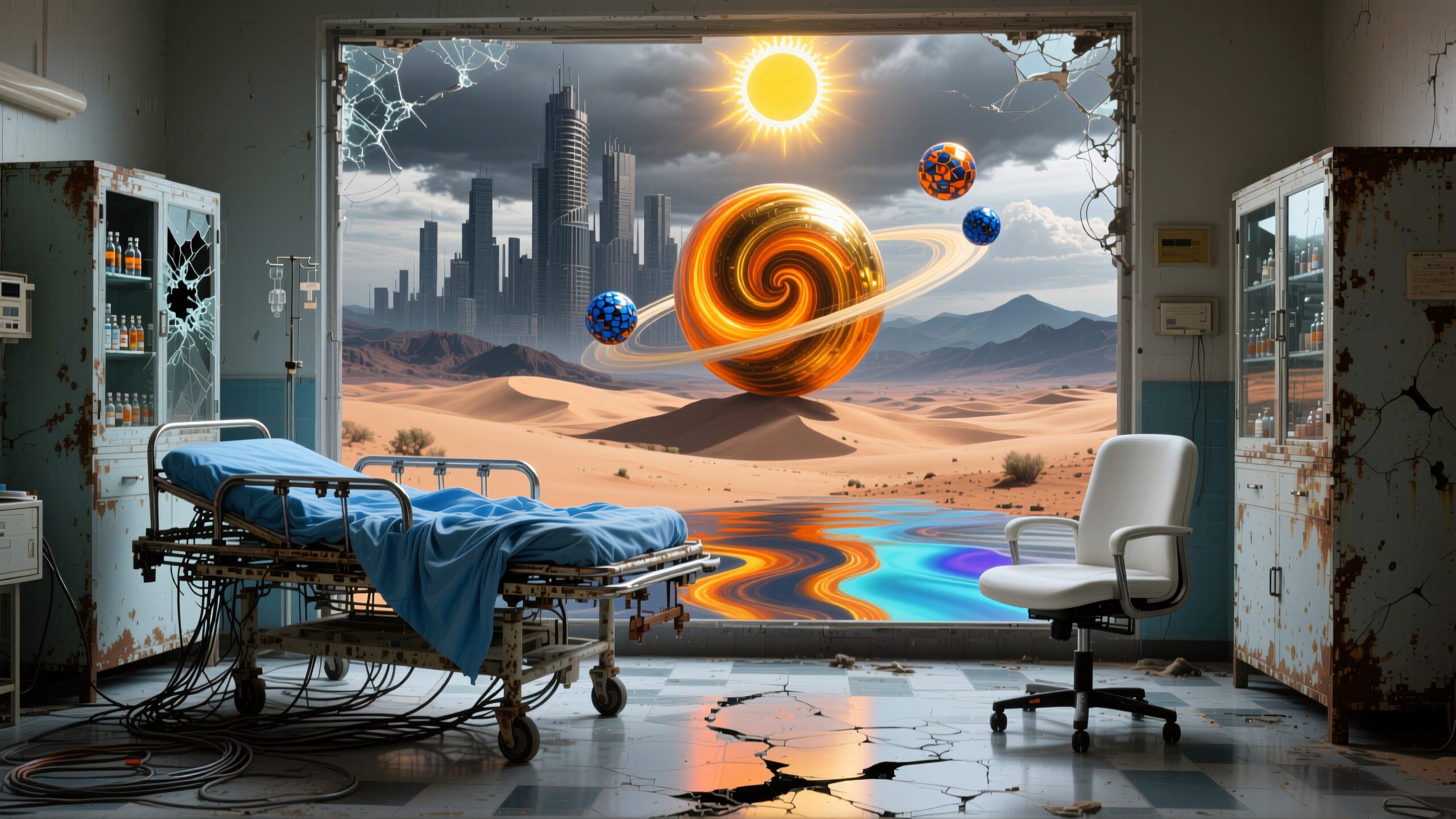 Surreal Desert Hospital Fantasy