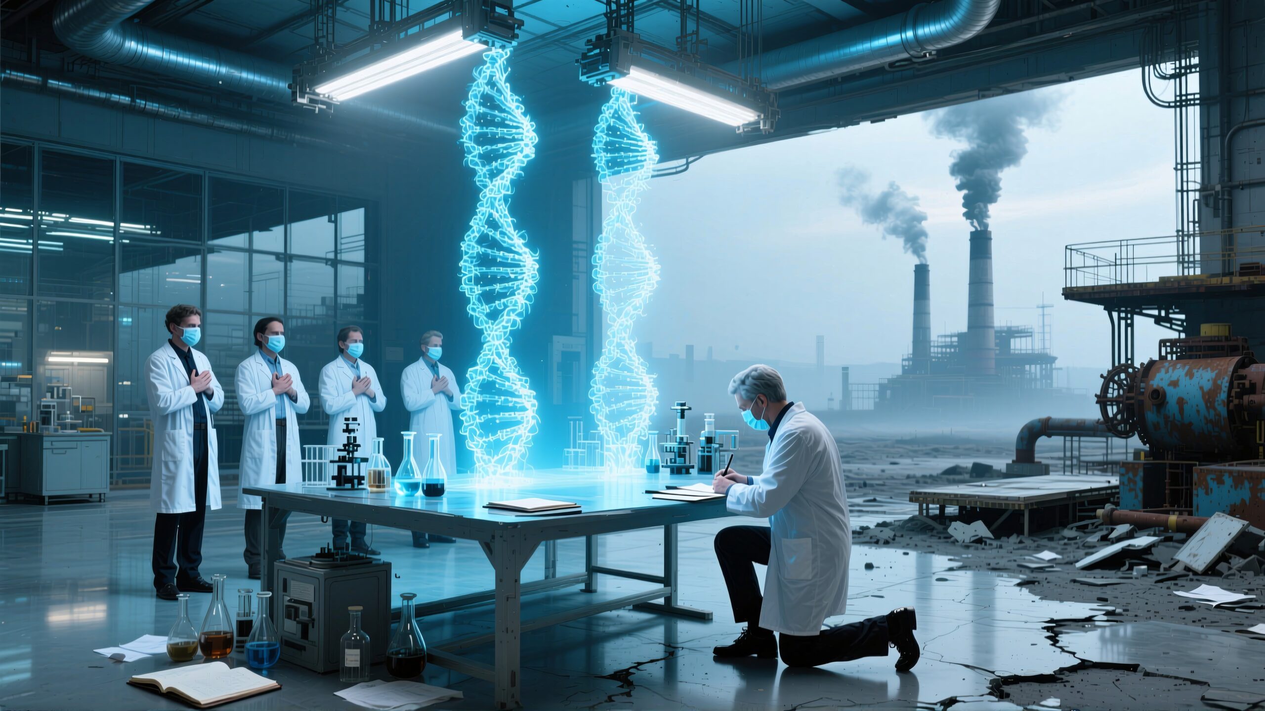 Futuristic Laboratory DNA Research