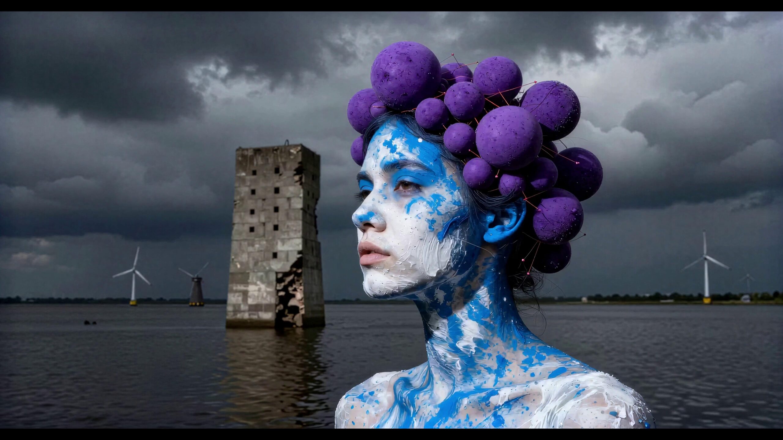 Cosmic Gaia Amidst Stormy Waters 4K Video