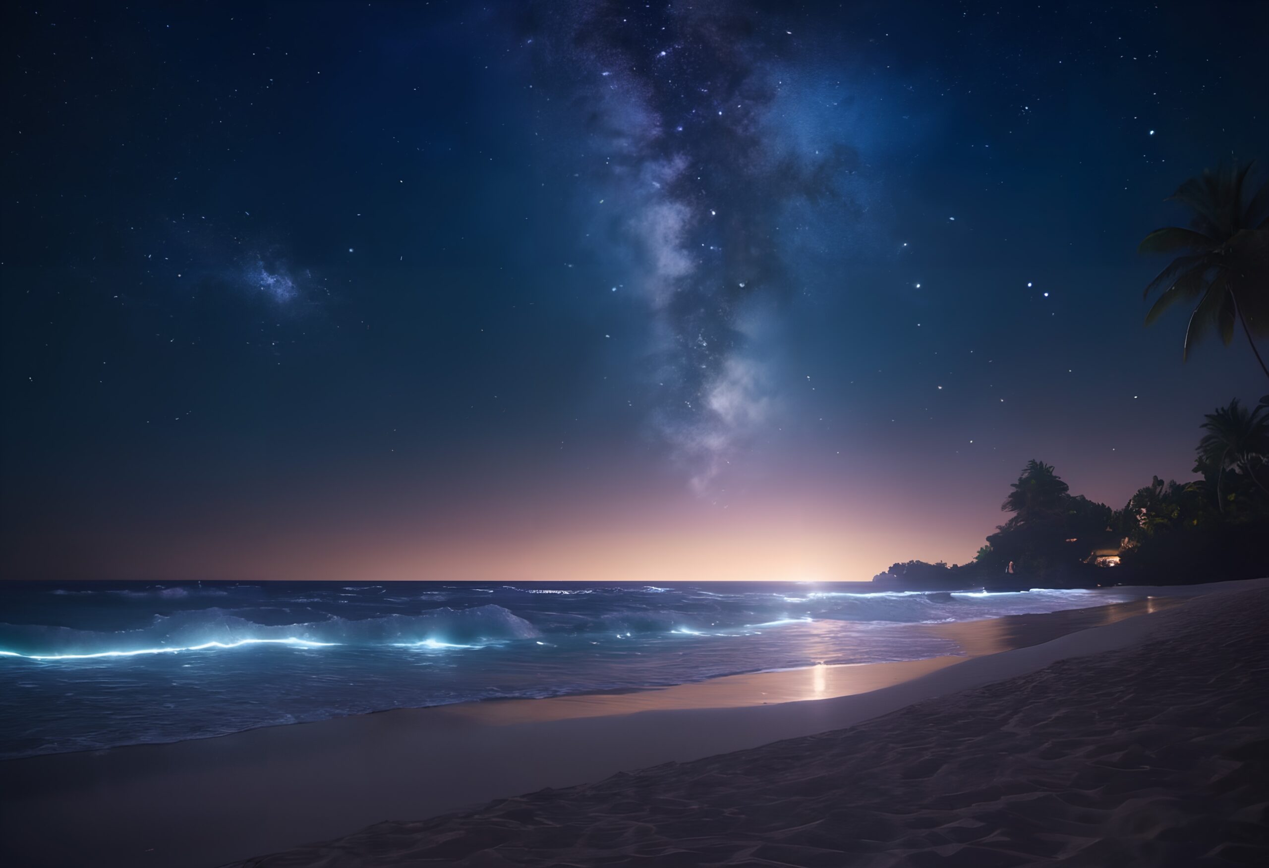 Starlit Beach and Milky Way
