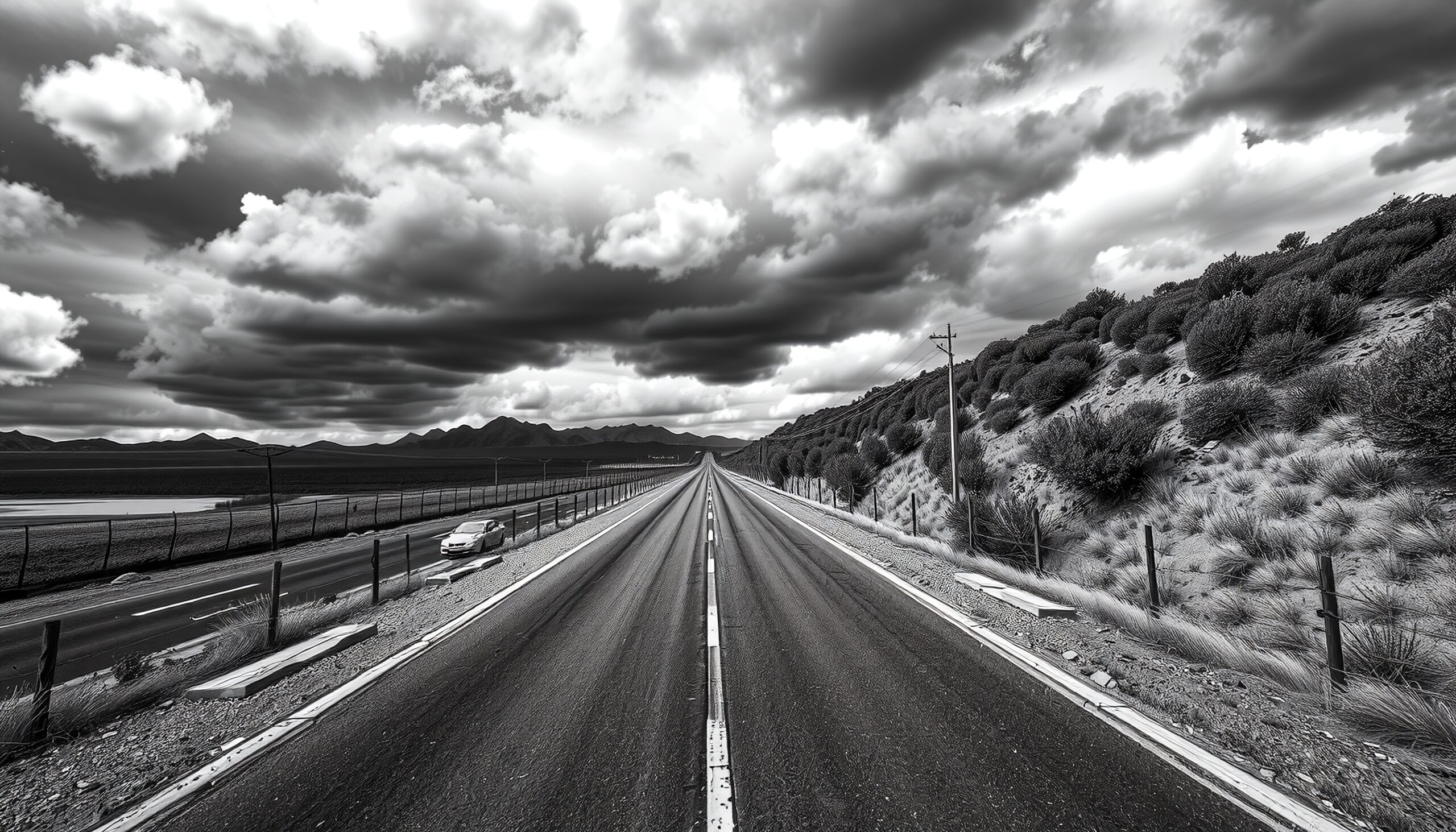 Road to Nowhere Under Clouds
