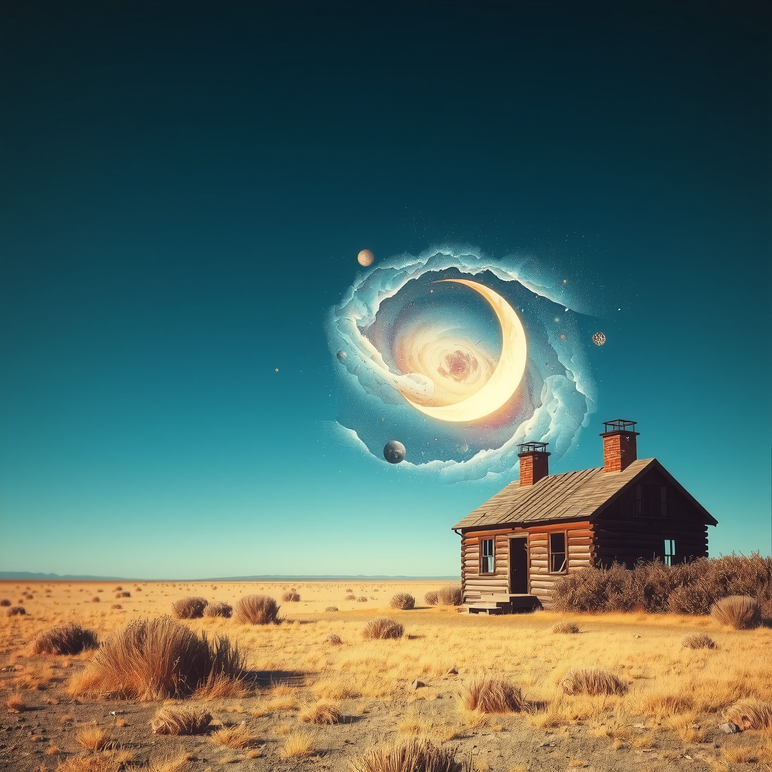 Cosmic Phenomenon Over Desert Cabin