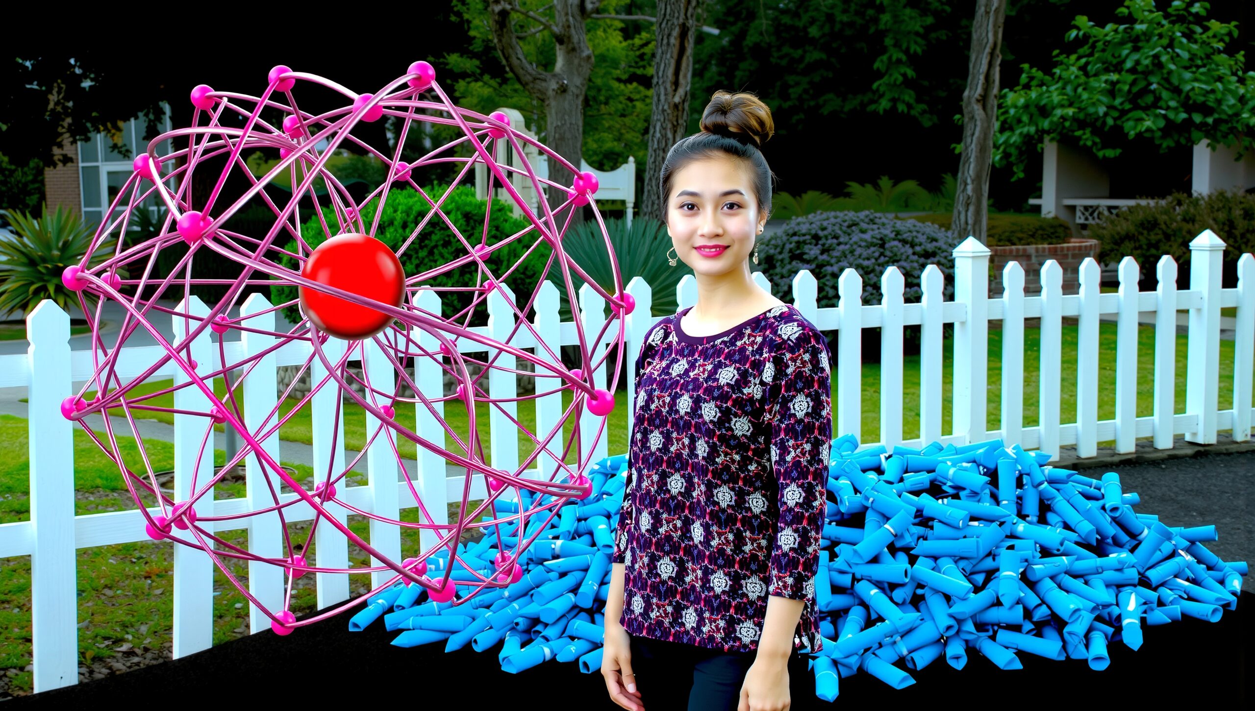 Science Art in Tranquil Garden