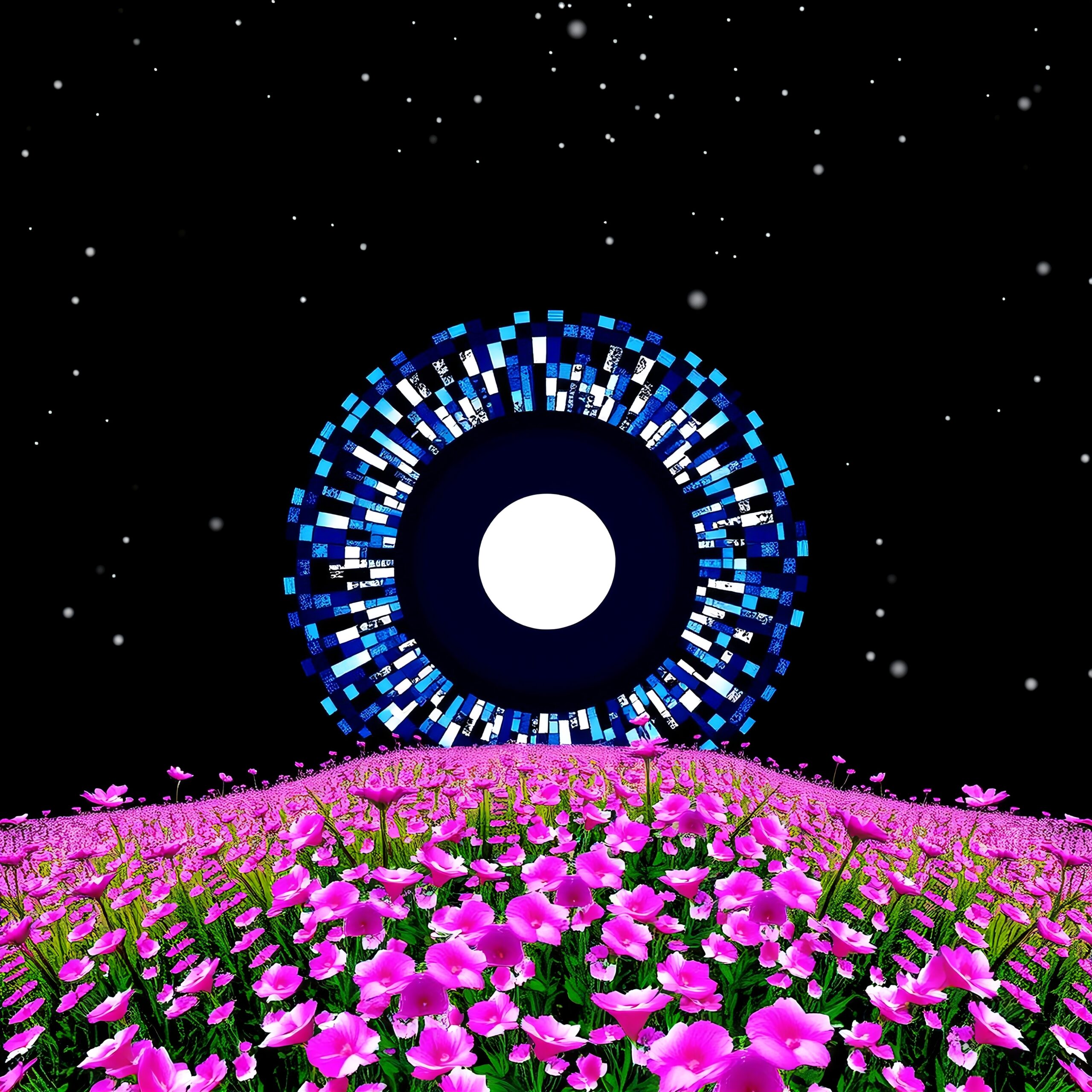 Galactic Bloom Beneath Starry Portal