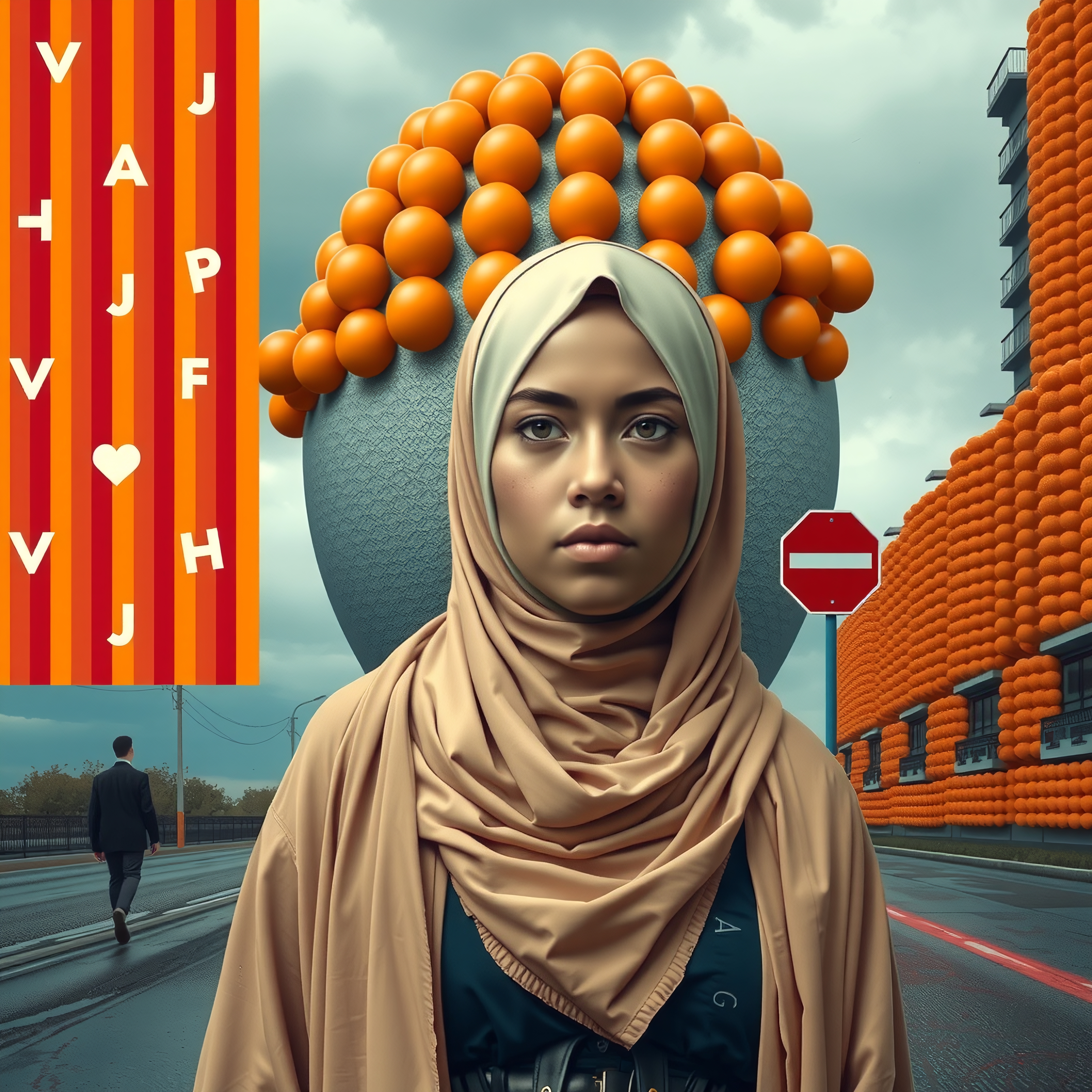 Vibrant Urban Surrealism Portrait