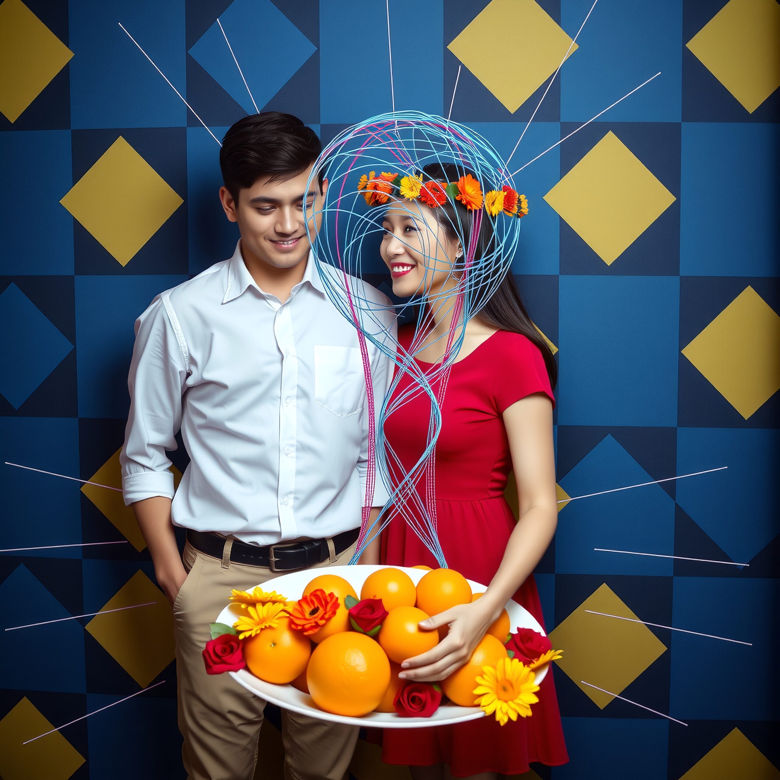 Colorful Couple with Creative Attire
