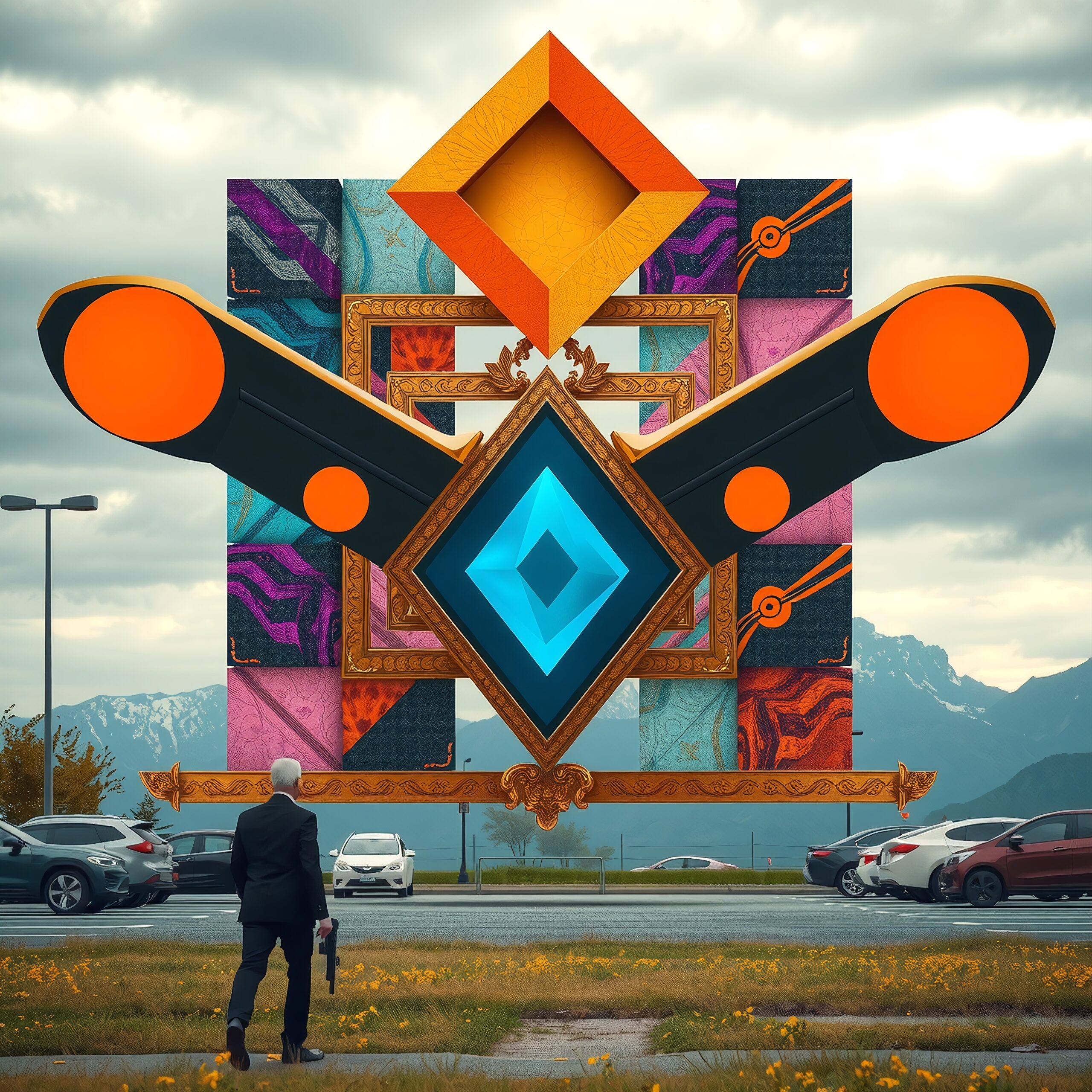 Giant Abstract Sculpture Outdoors