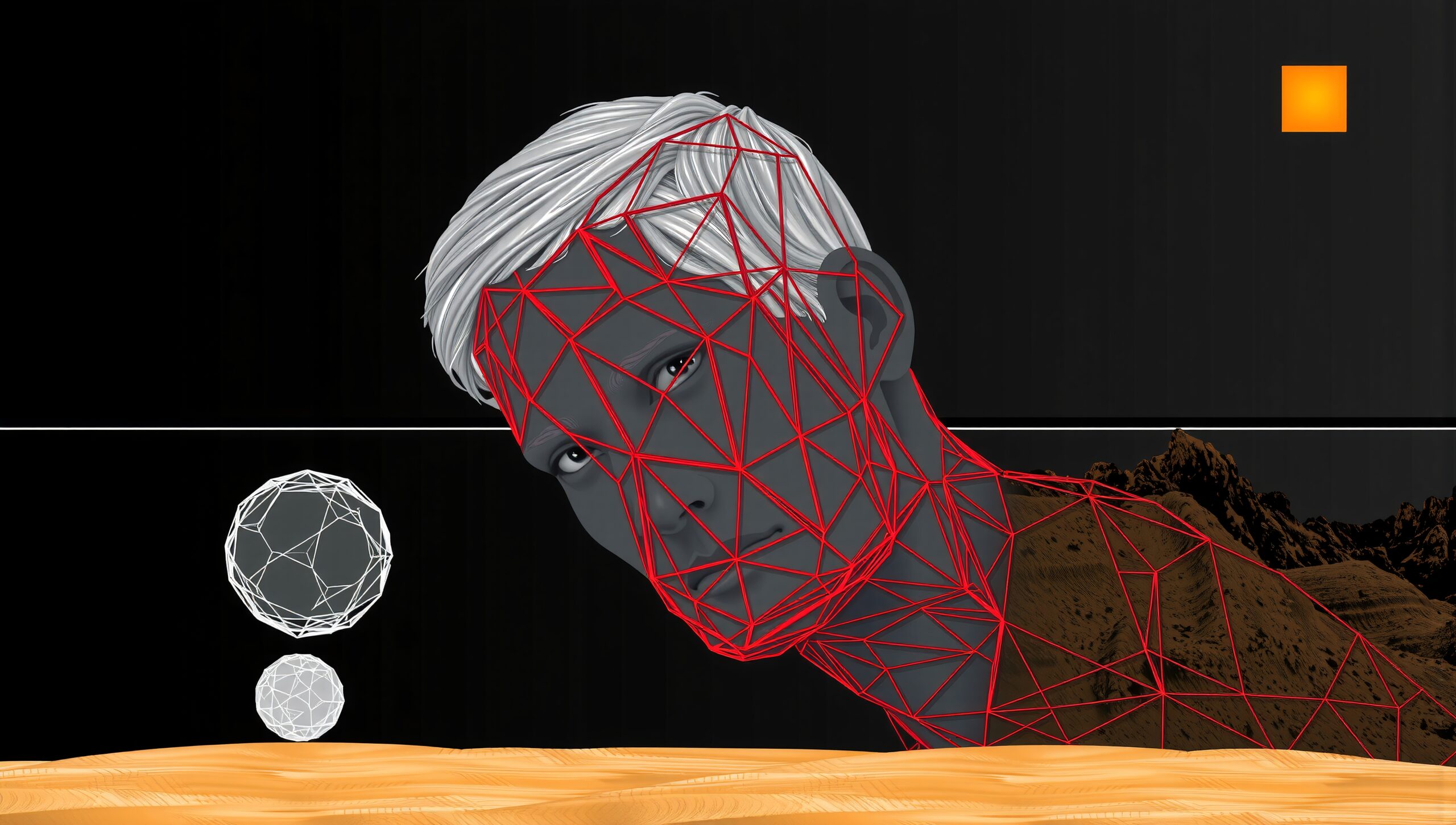 Futuristic Geometric Portrait Landscape