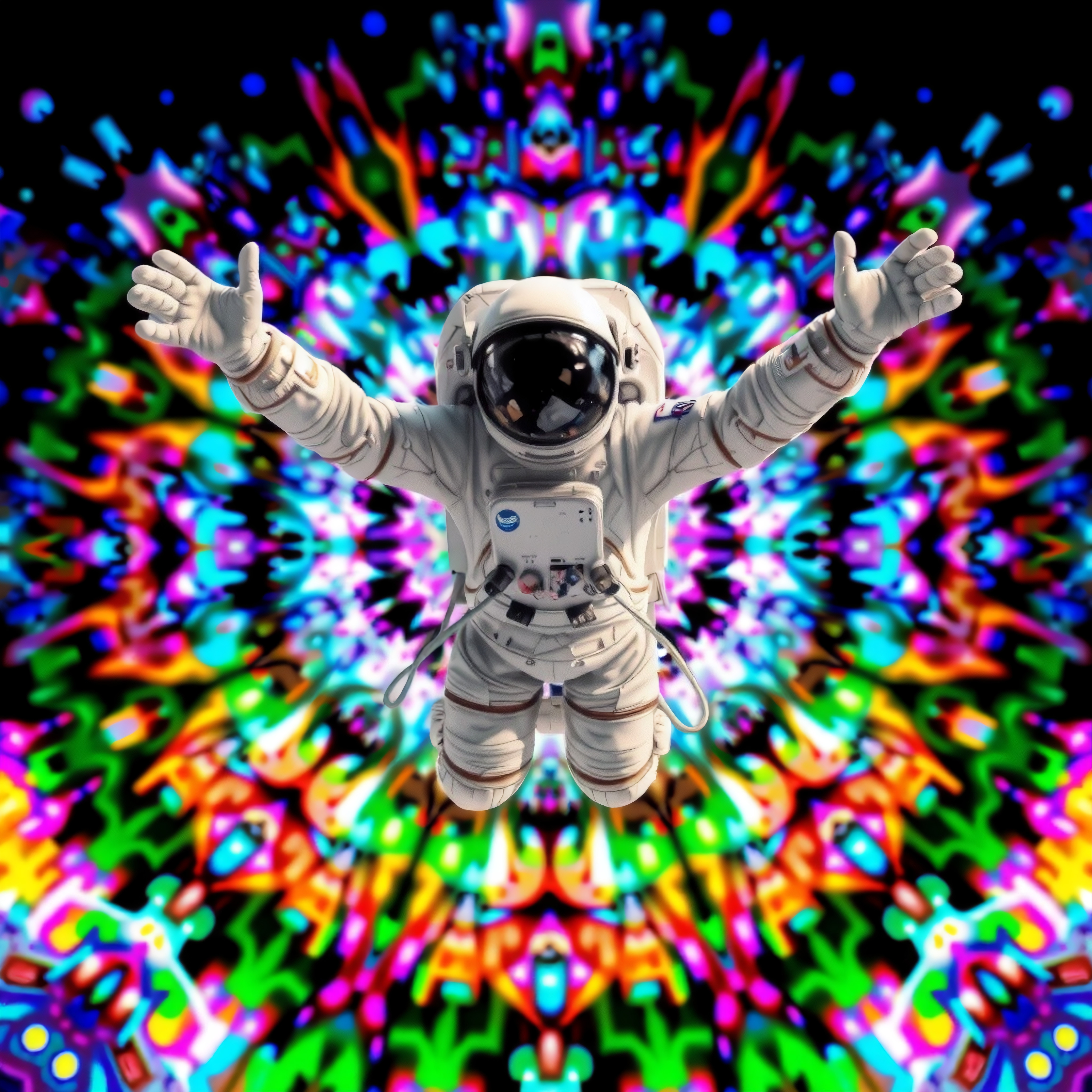Astronaut in Psychedelic Kaleidoscope Dream
