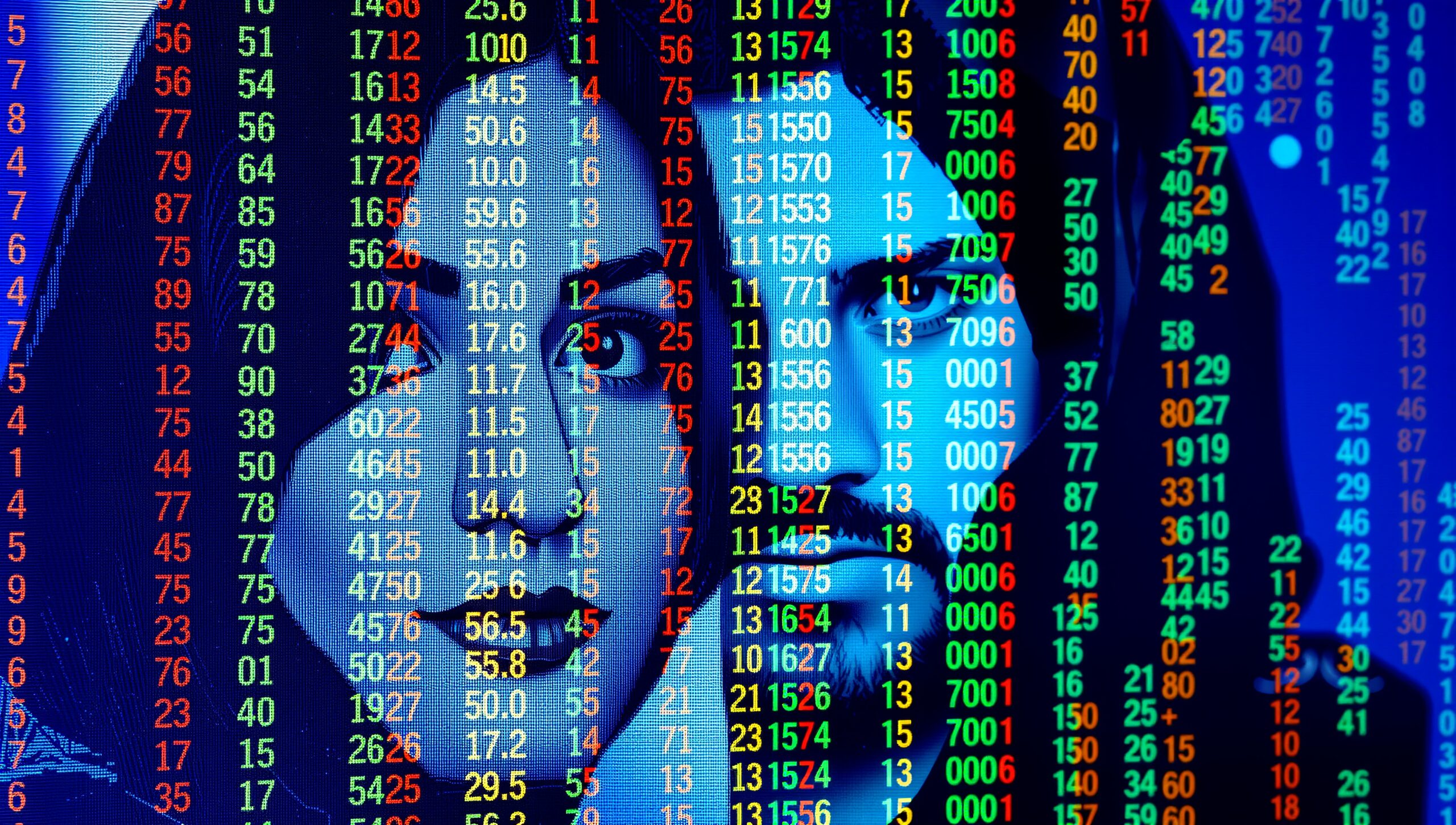 Faces Overlaid with Numerical Data