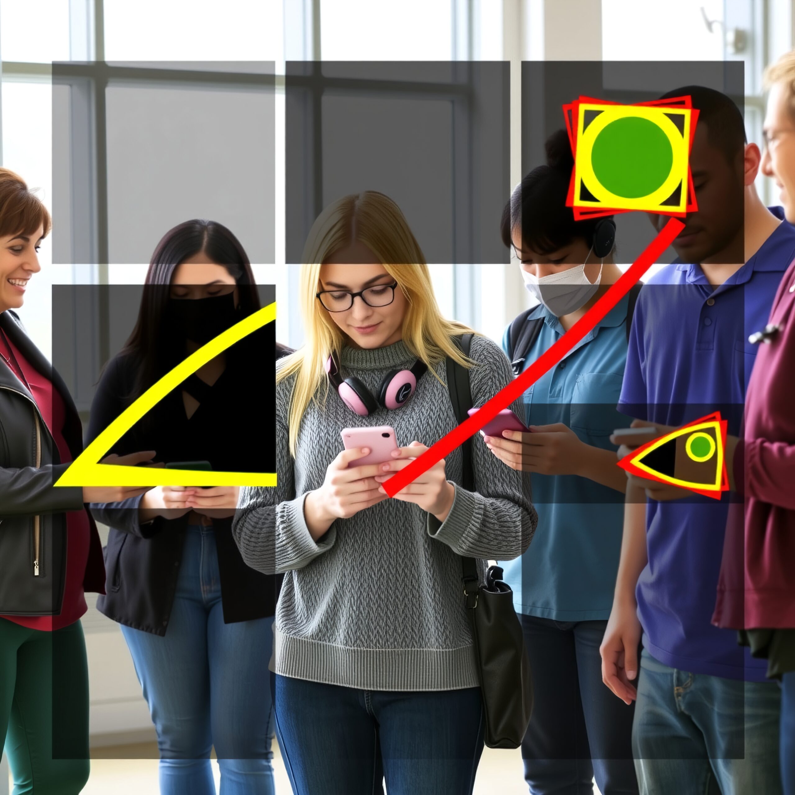 Geometric Shapes Over Smartphone Users
