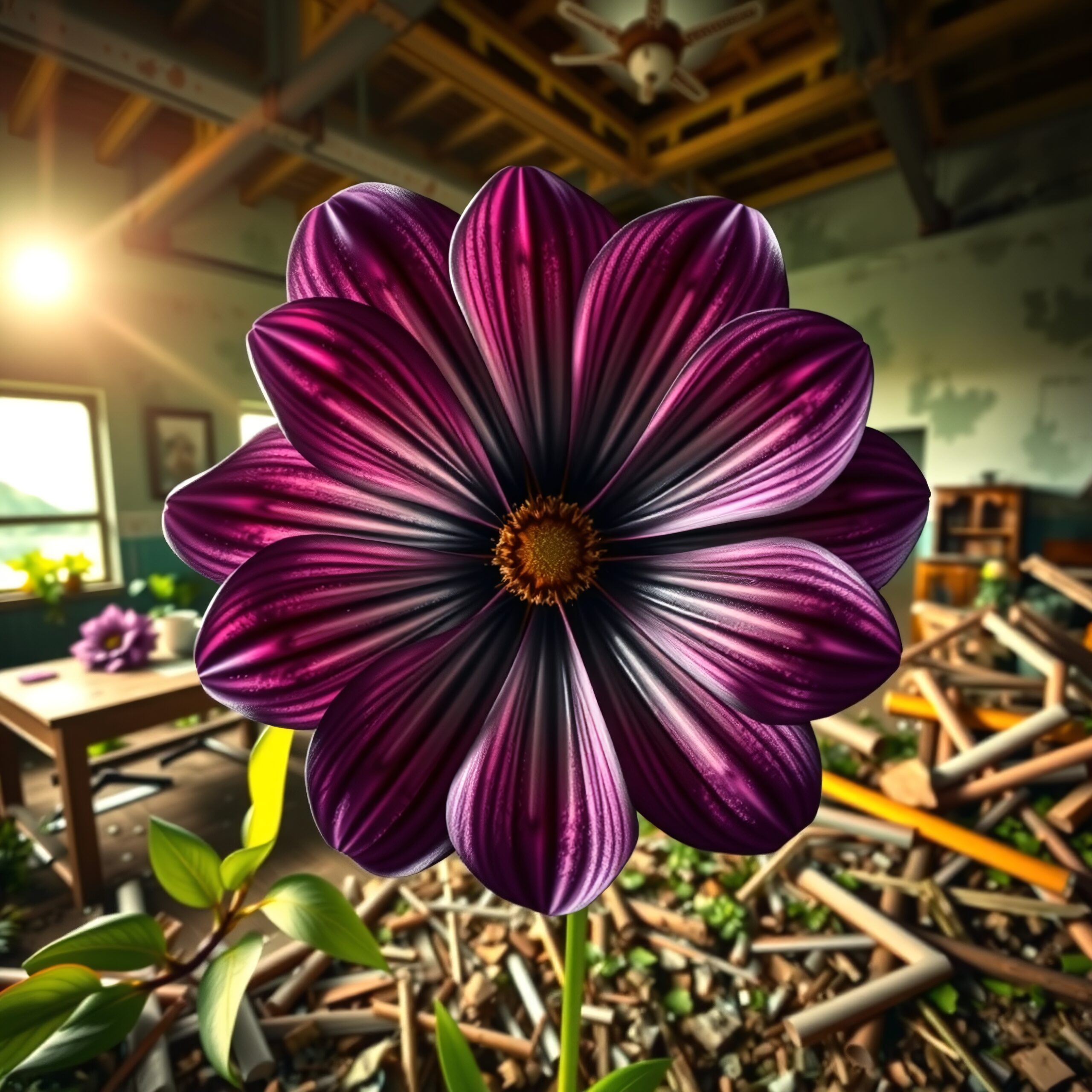 Floral Resilience Amidst Creative Chaos