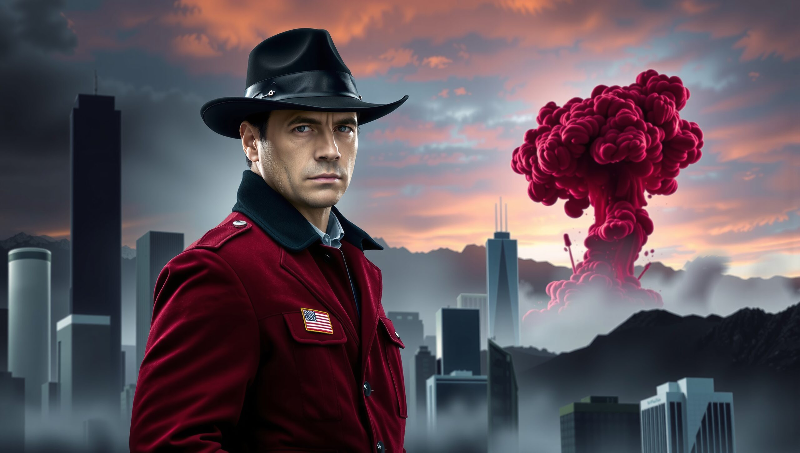 Mysterious Man in Dramatic City