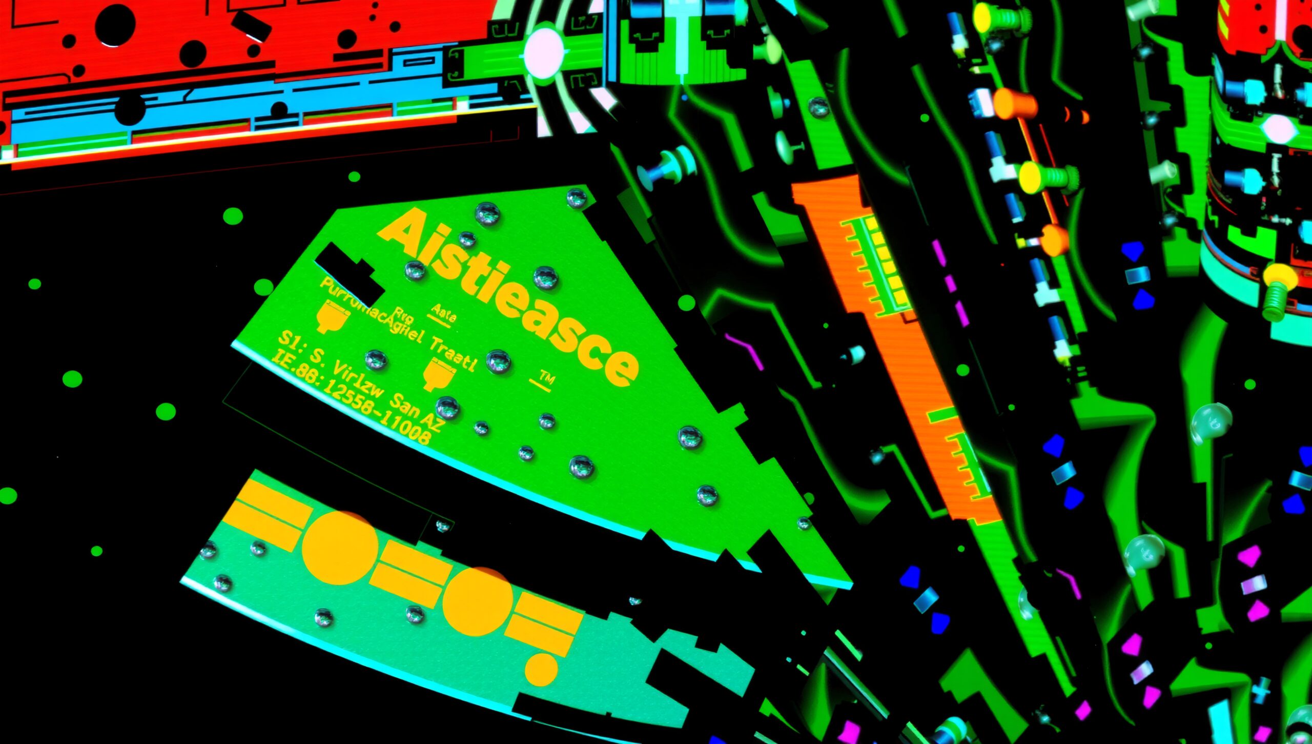 Futuristic Neon Circuit Board