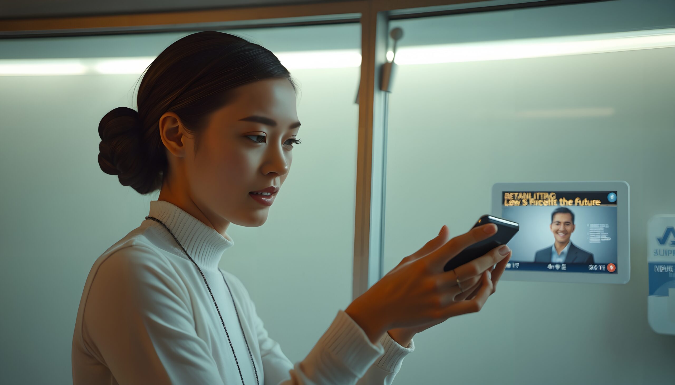 Futuristic Digital Interaction Scene