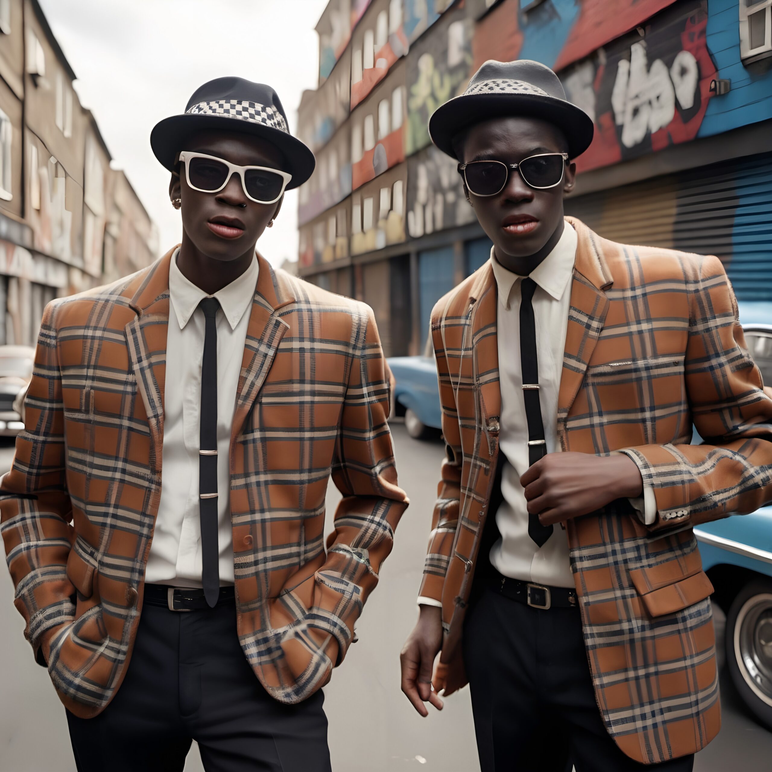 Urban Style Plaid Suit Duo