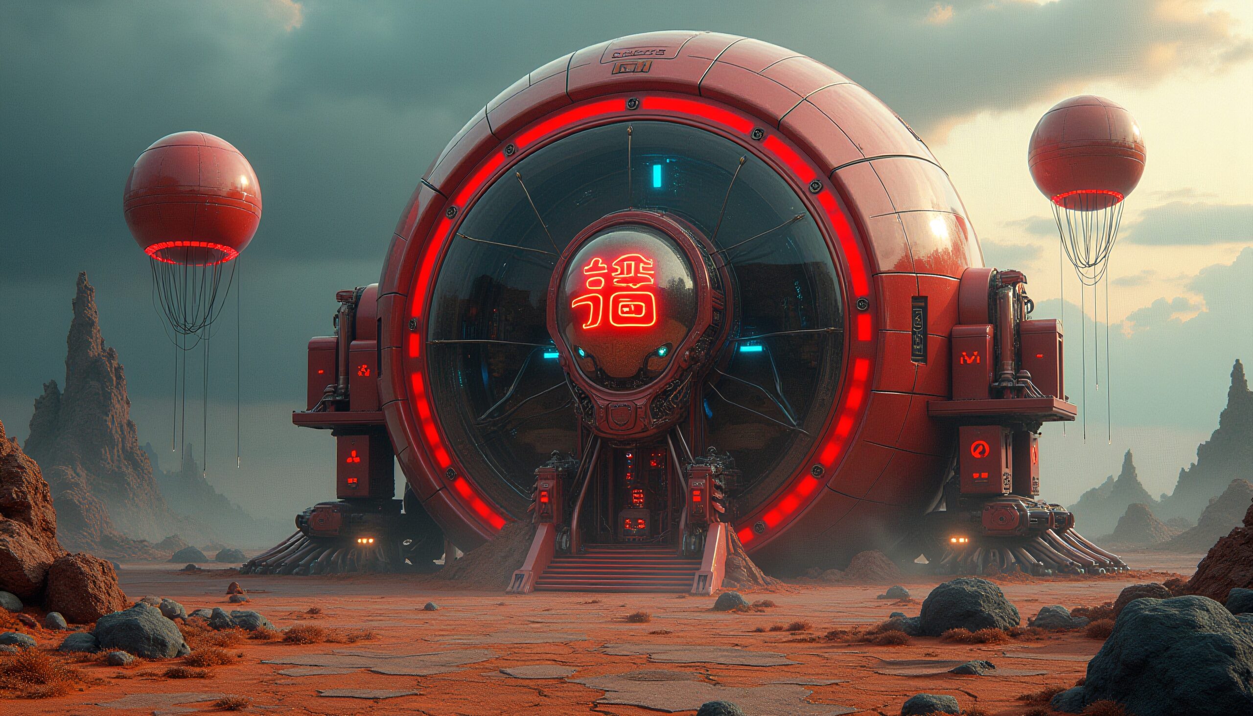 Alien Structure on Mars Landscape