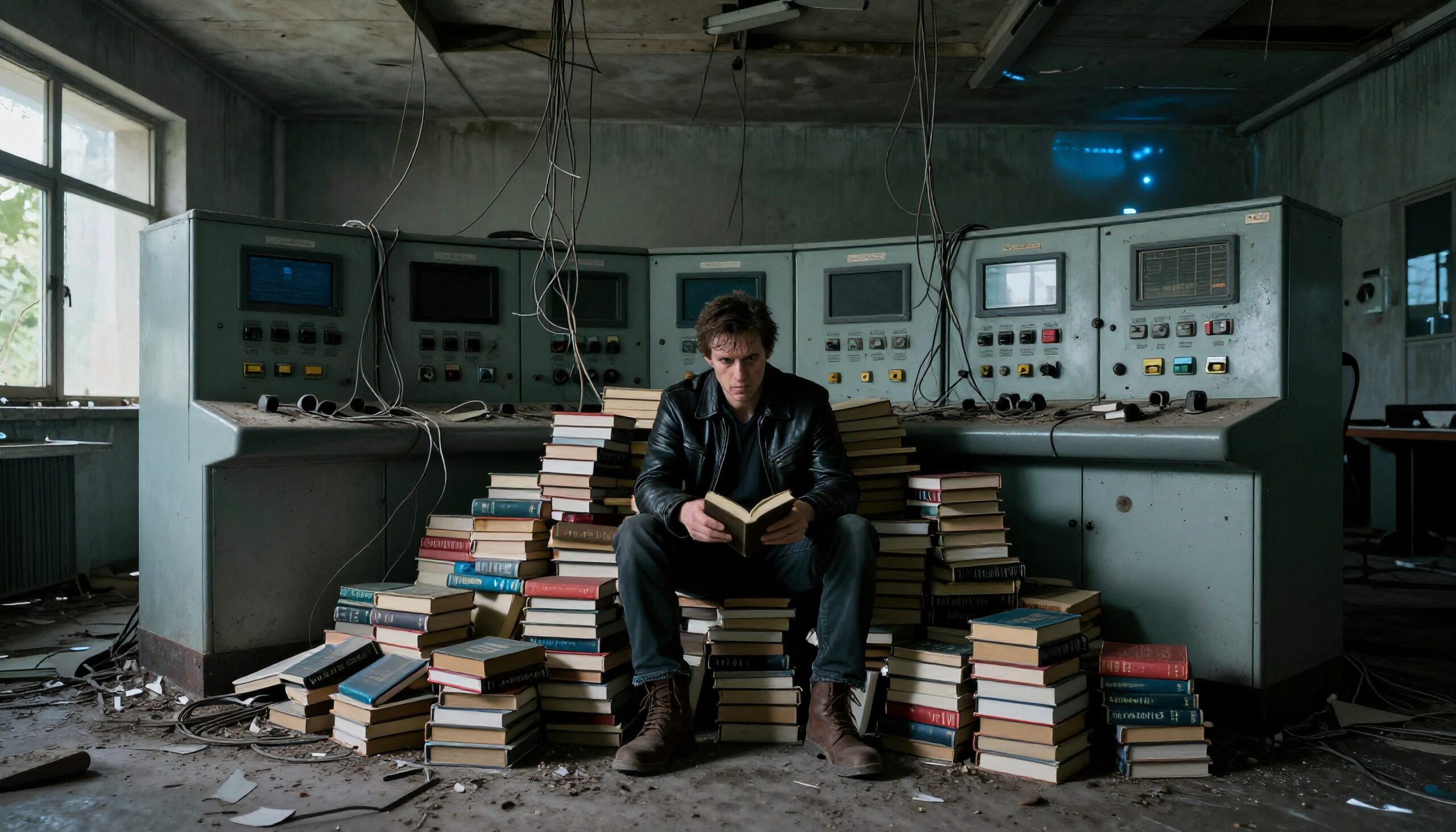 Abandoned Control Room Book Reading