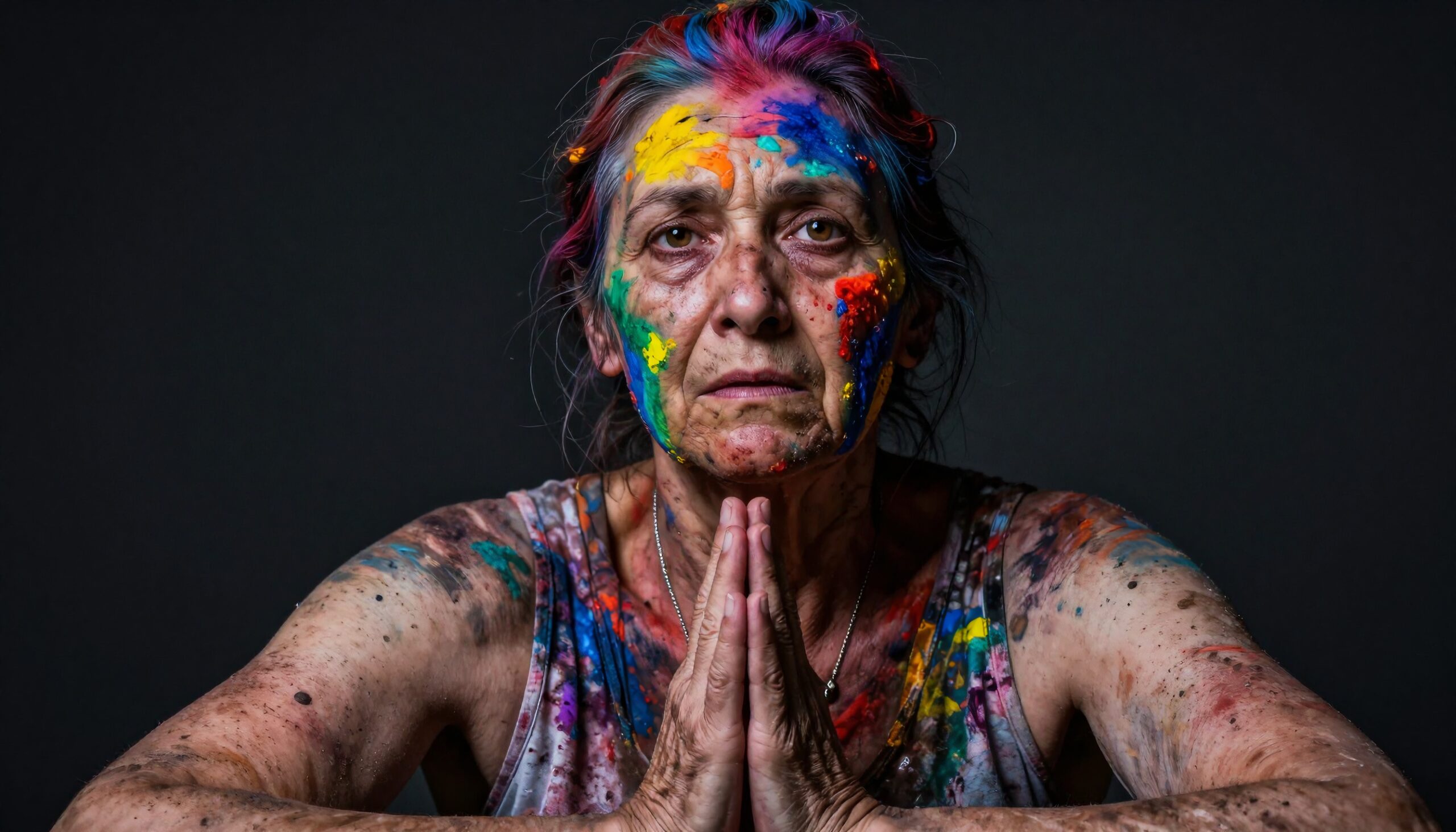 Vibrant Colors on Pensive Canvas