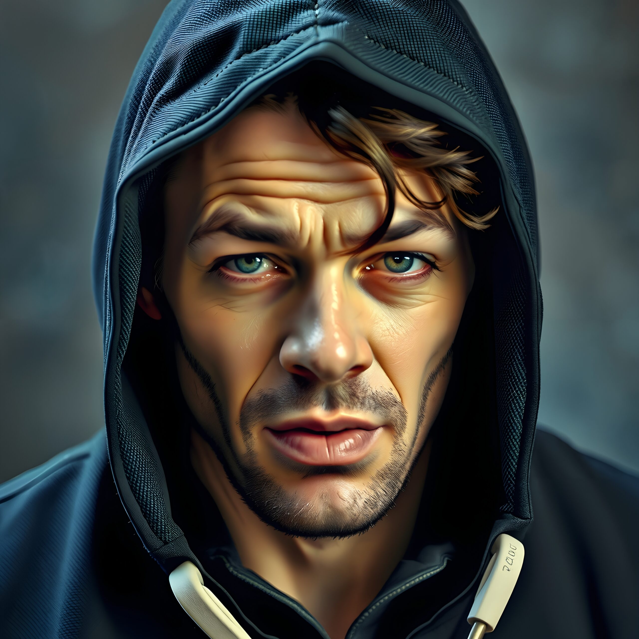 Mysterious Man in Black Hoodie