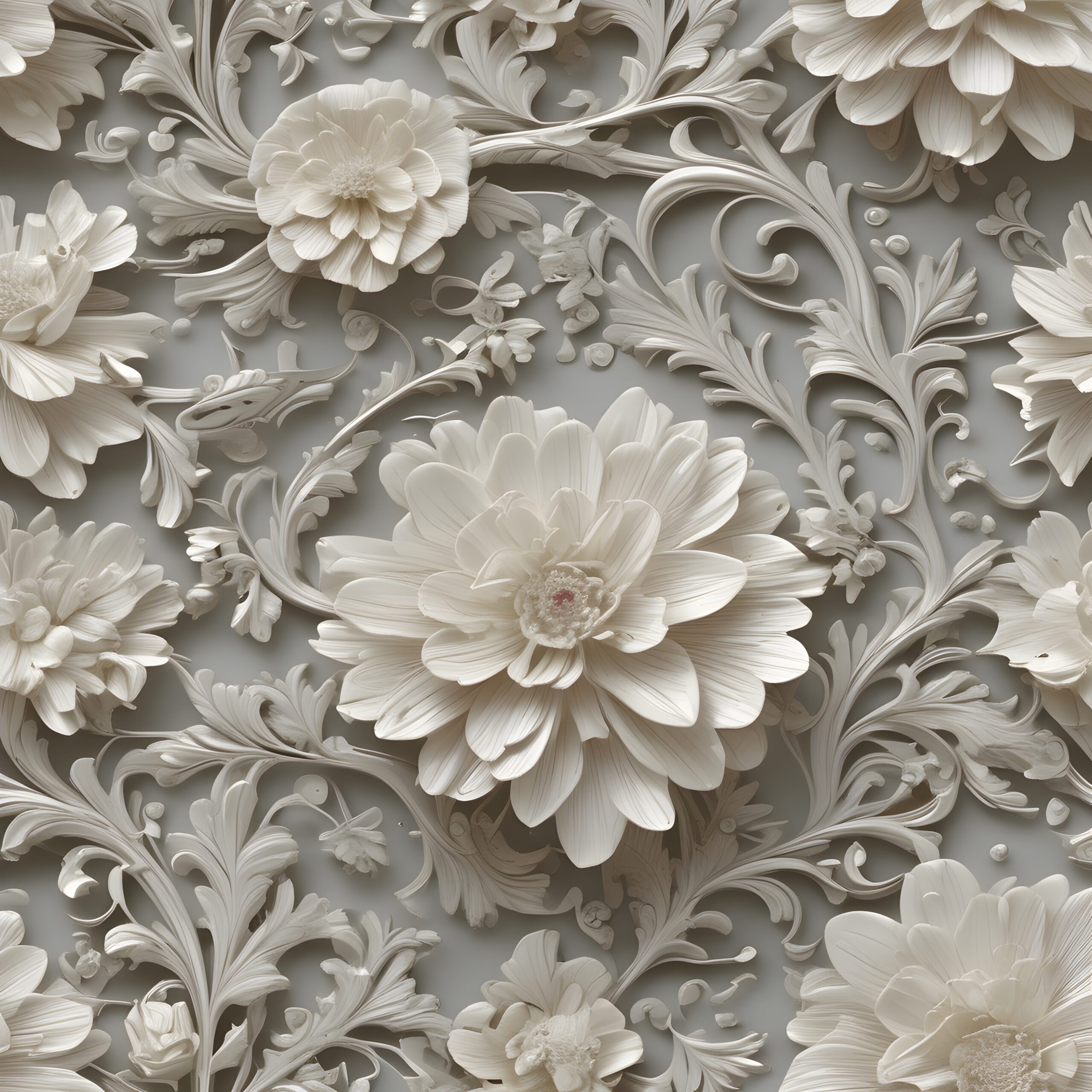 Elegant Floral Relief Artistry