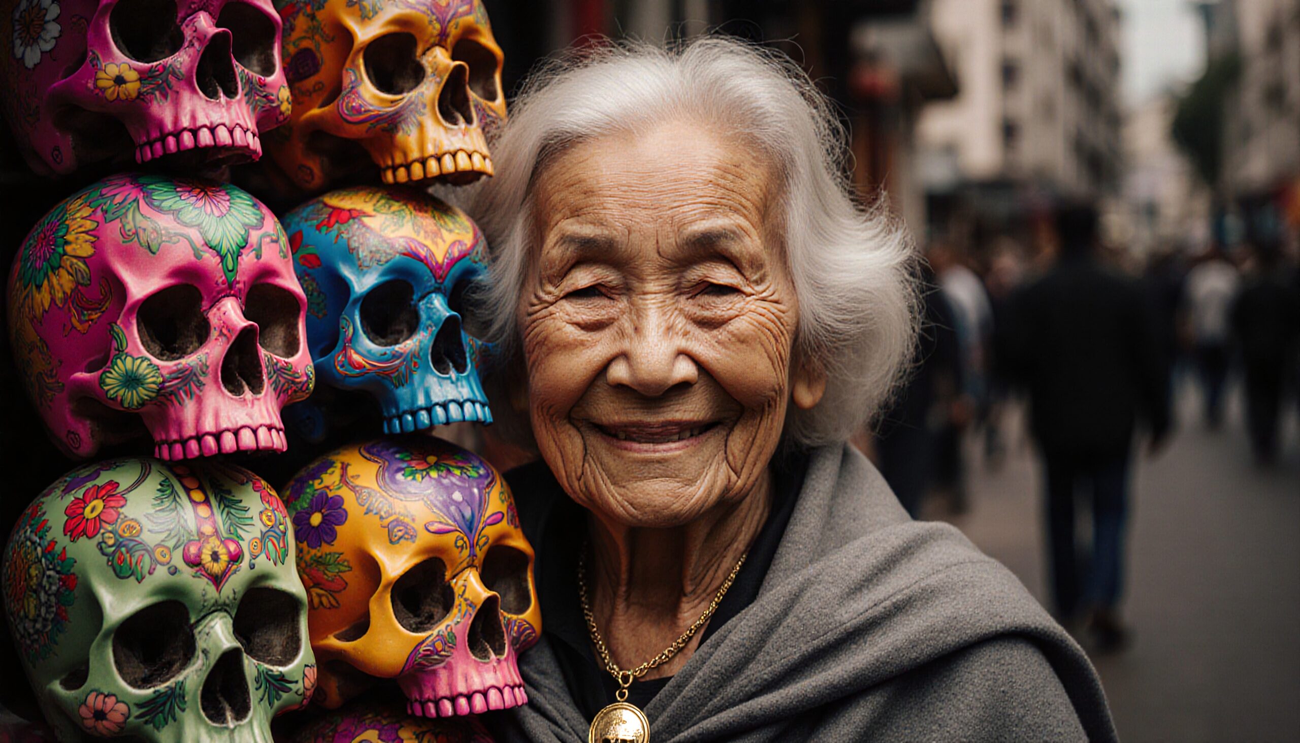 Colorful Skulls and Joyful Smile