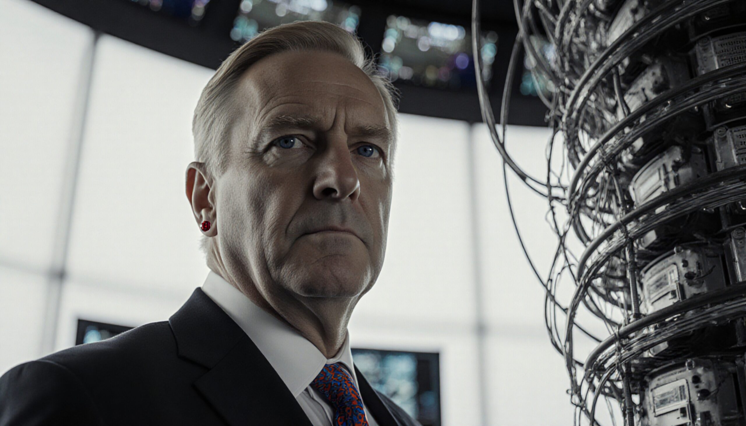 Tech Executive in Futuristic Room