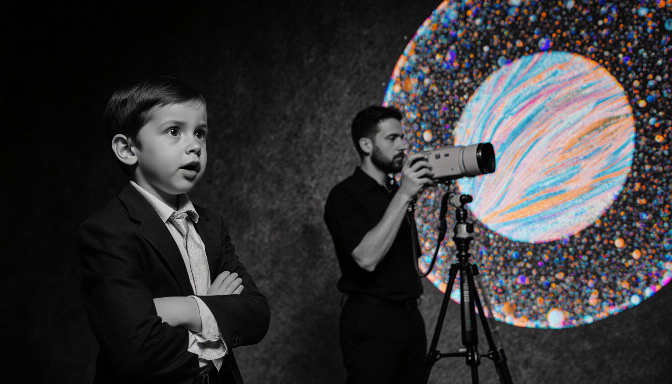 Child Observes Celestial Projection