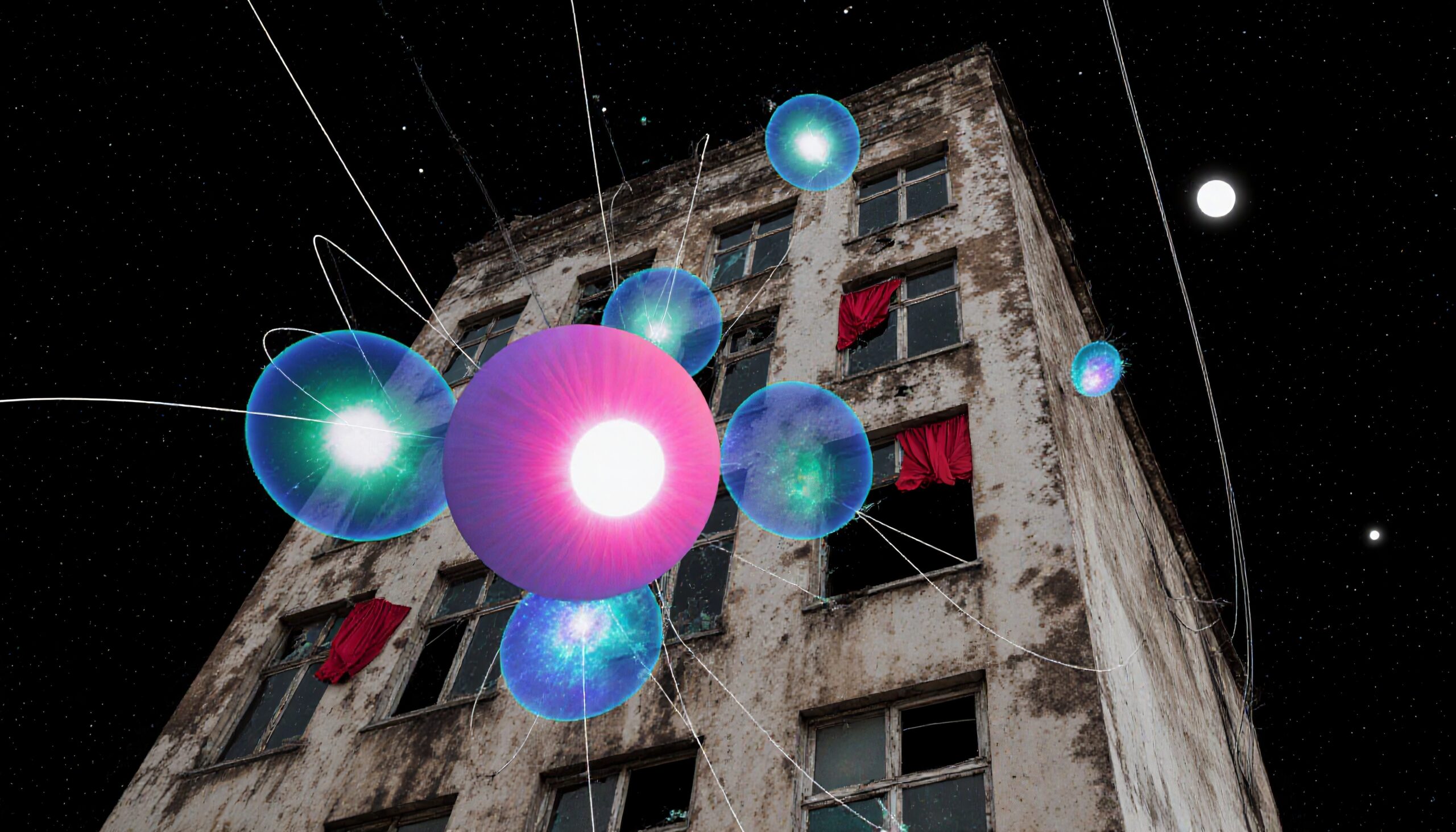 Orbs Hover Above Abandoned Building