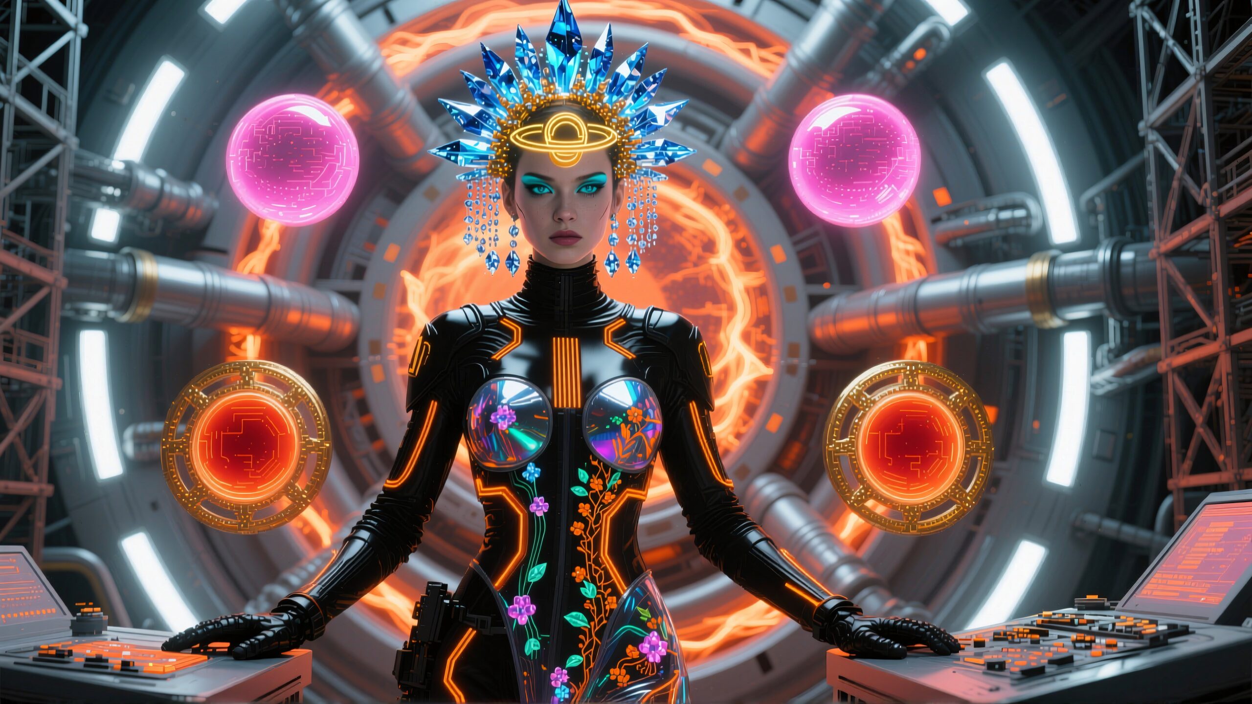 Futuristic Technological Control Room Scene