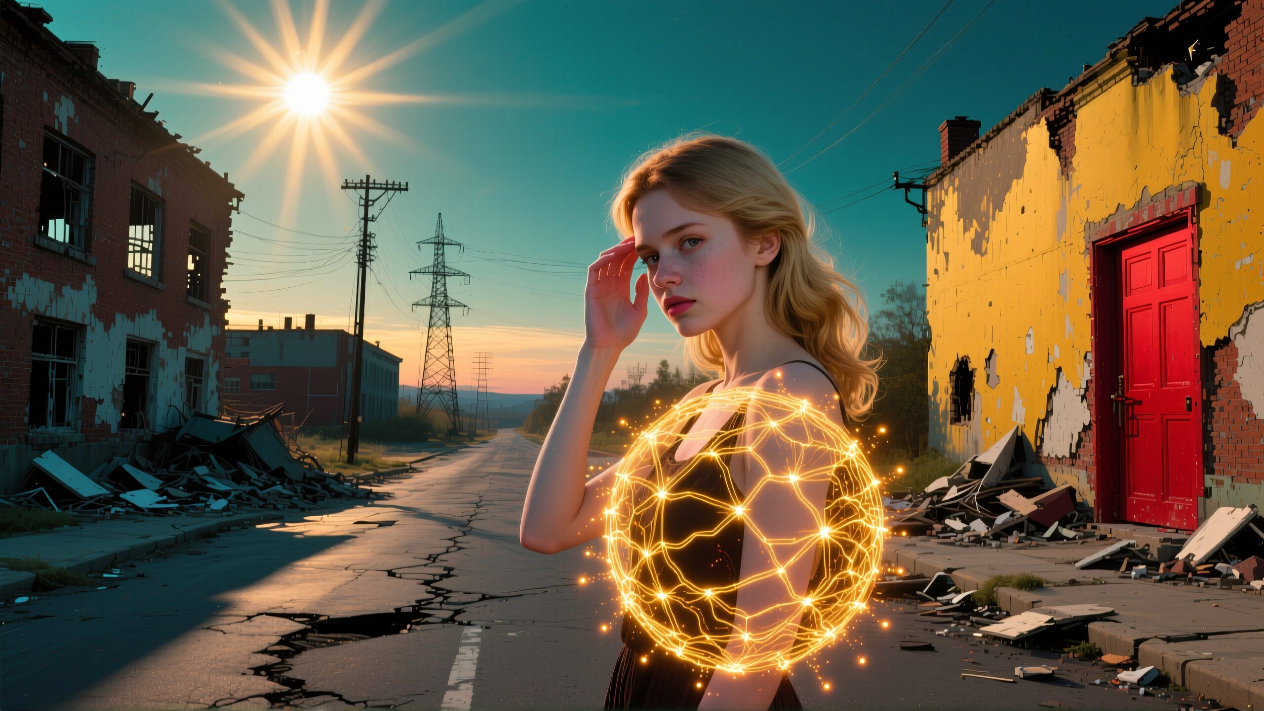 Ethereal Glow in Urban Ruin