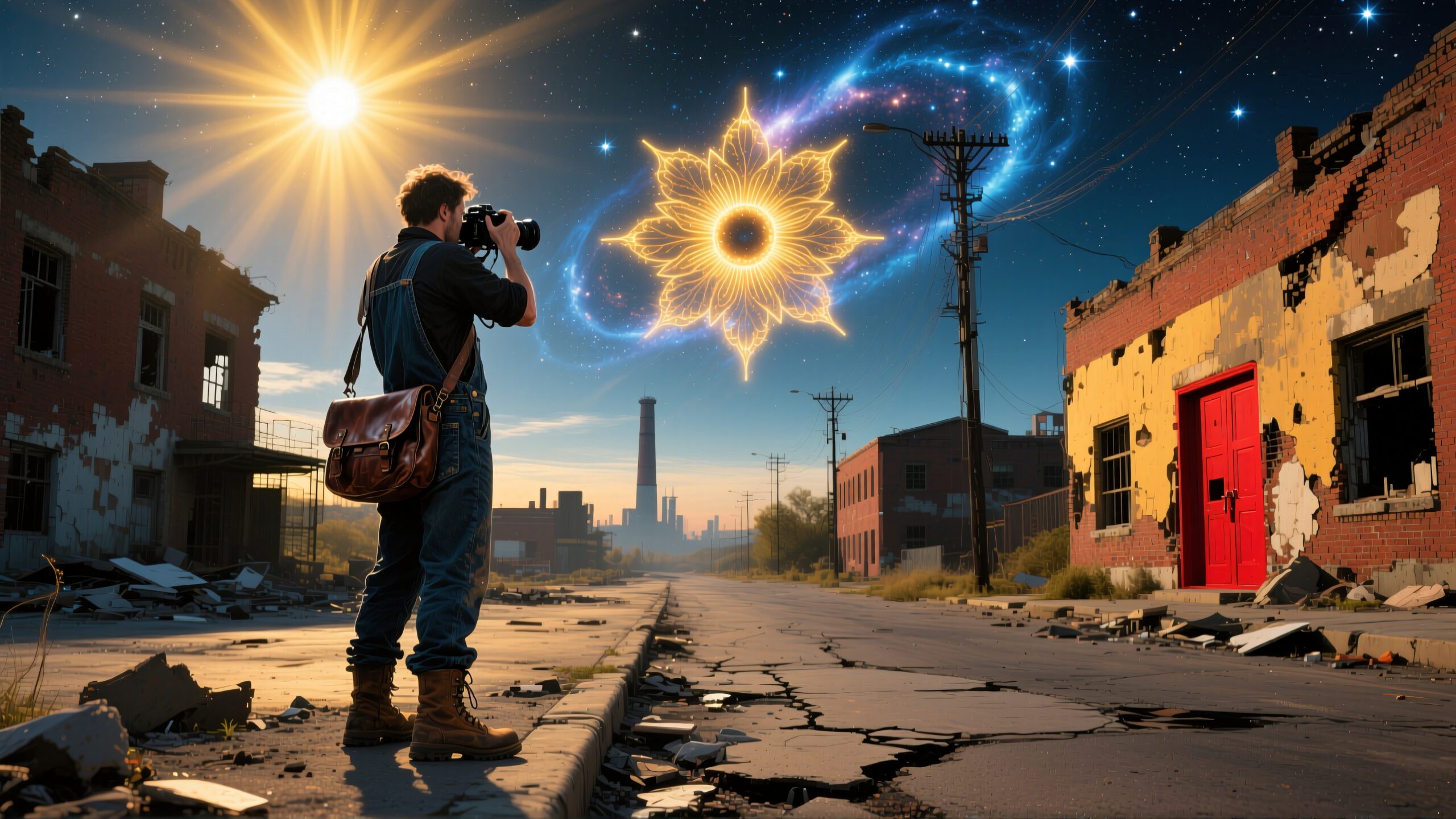 Cosmic Scene with Urban Photographer