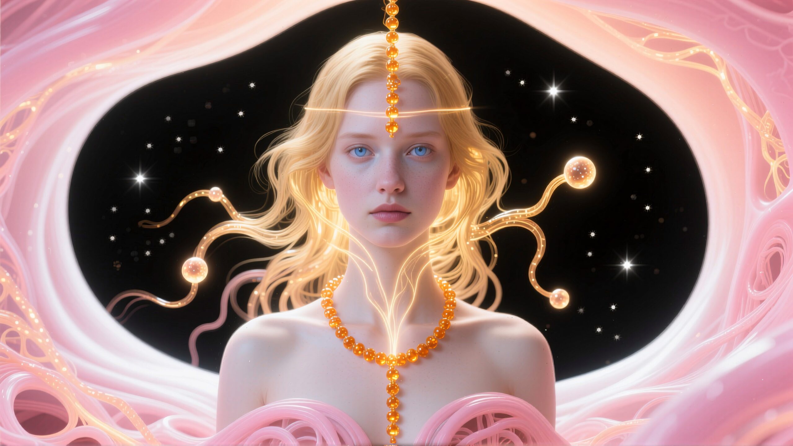 Celestial Harmony Ethereal Portrait Art