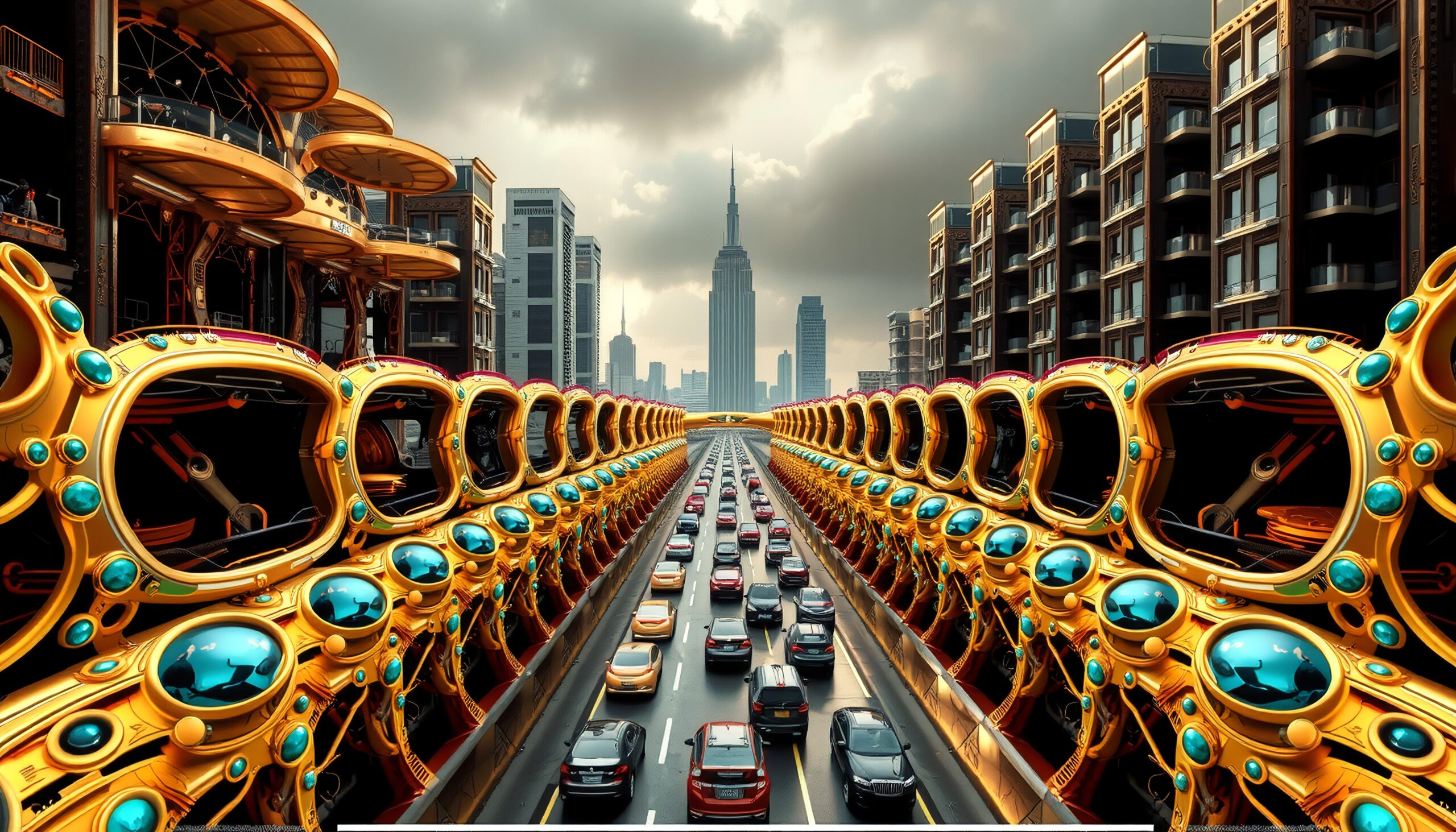 Futuristic Urban Traffic Corridor