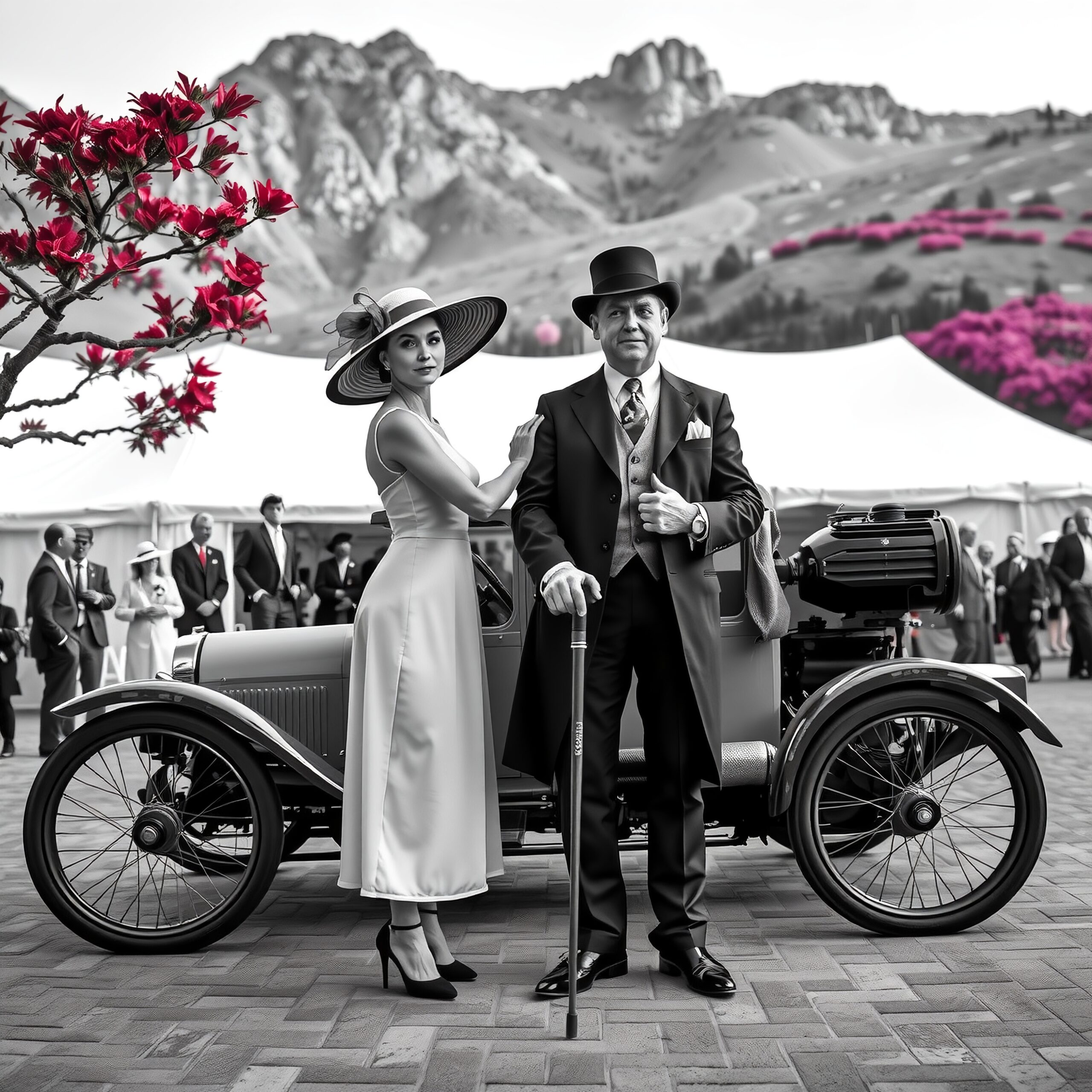 Elegant Couple at Vintage Event