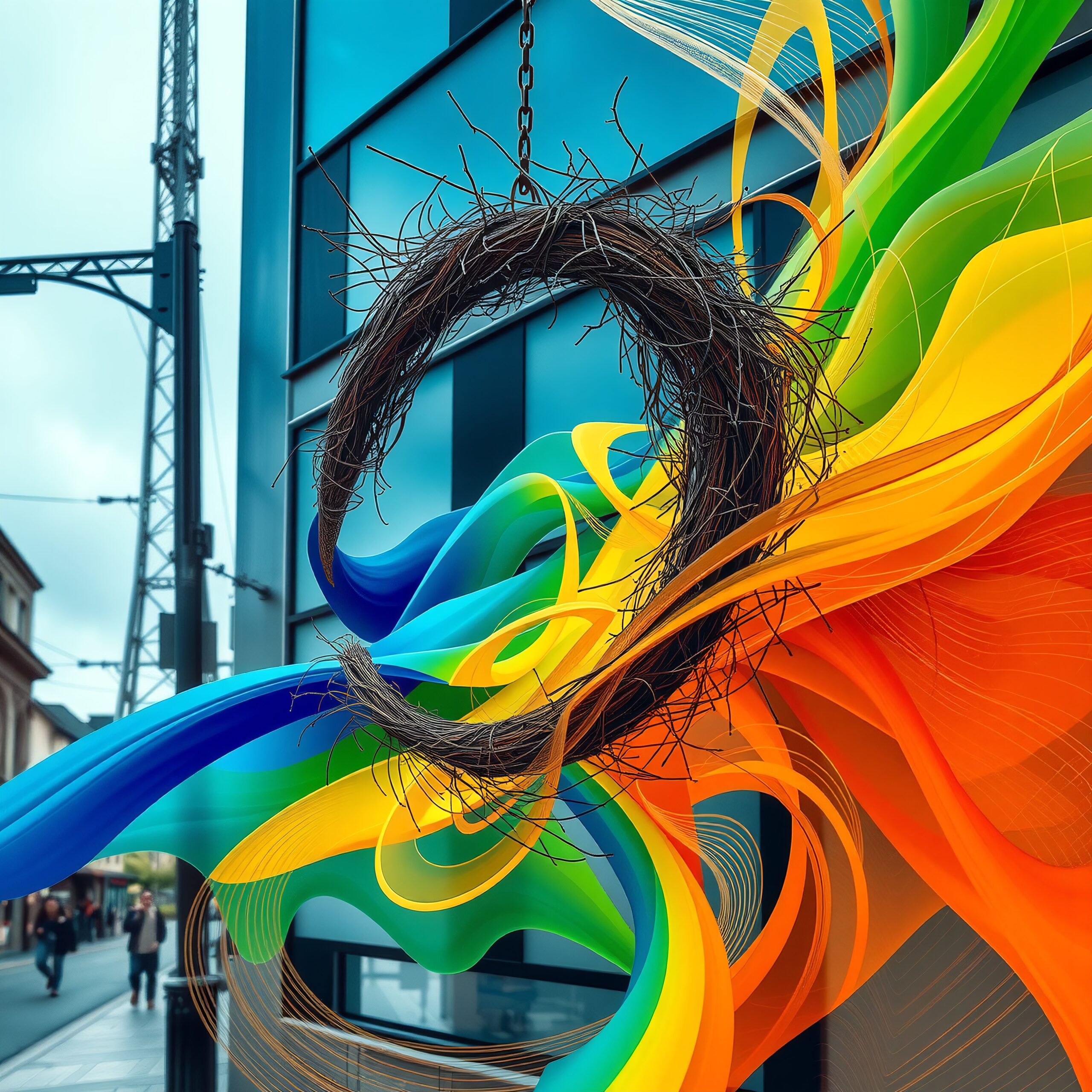 Urban Art with Colorful Flow