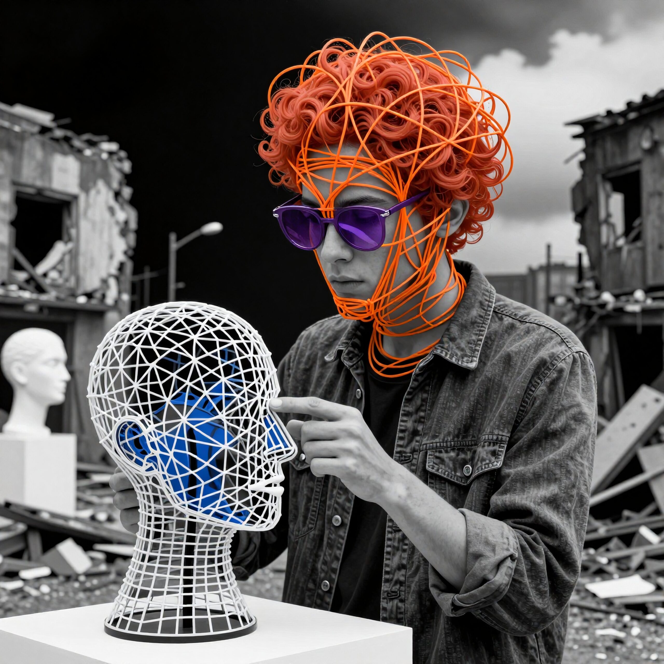 Abstract Art in Futuristic Ruins