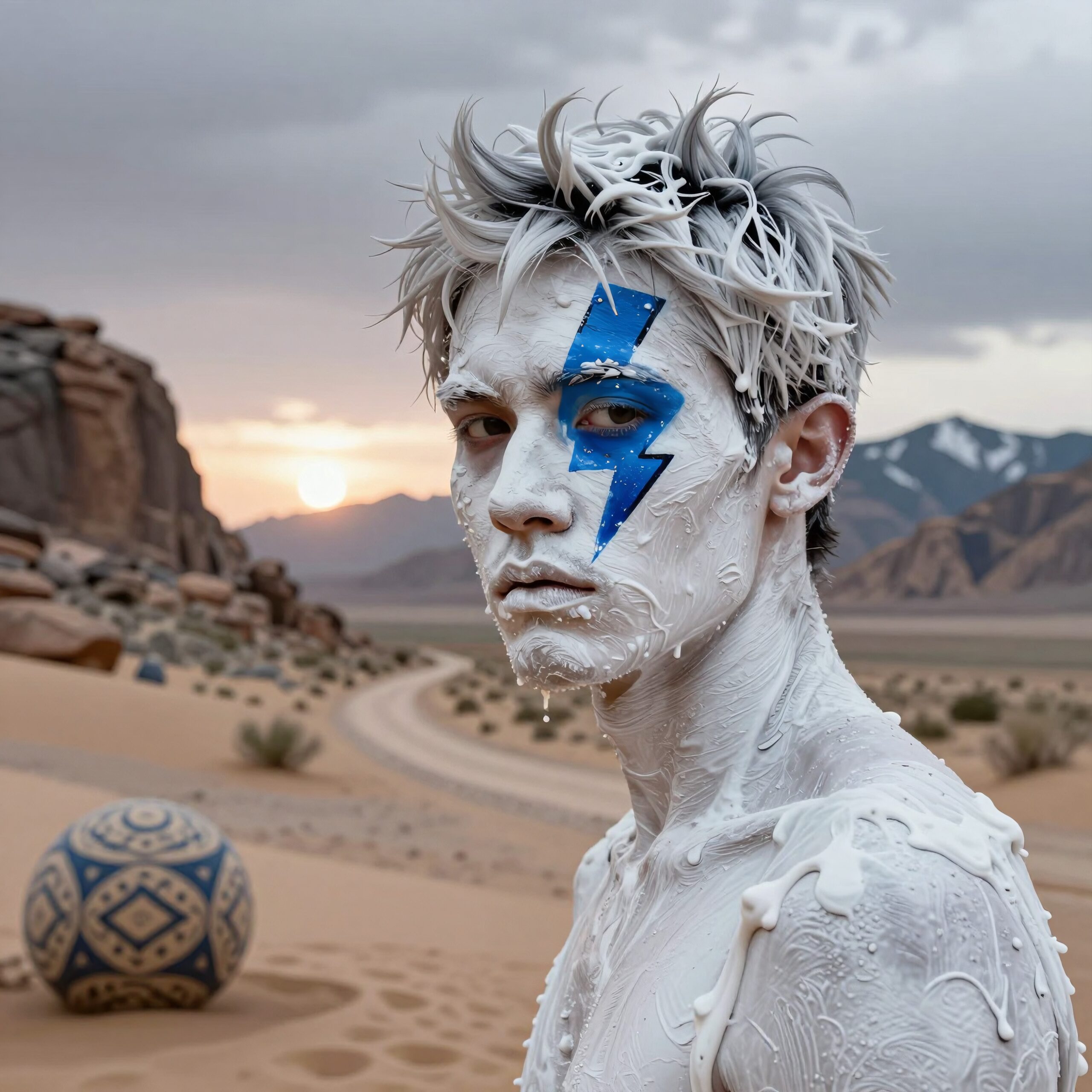 Desert Lightning Portrait in Paint