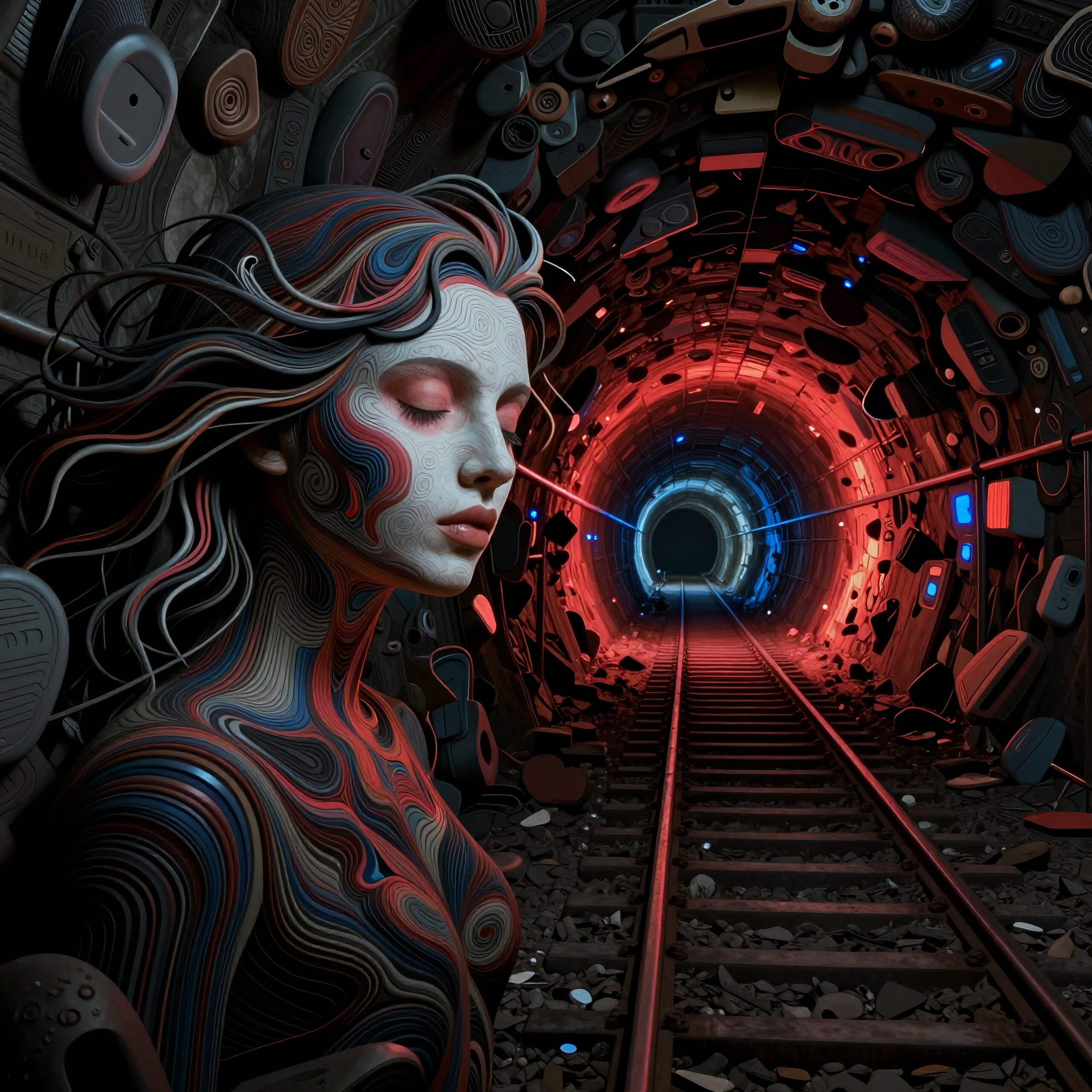 Futuristic Surreal Tunnel Portrait