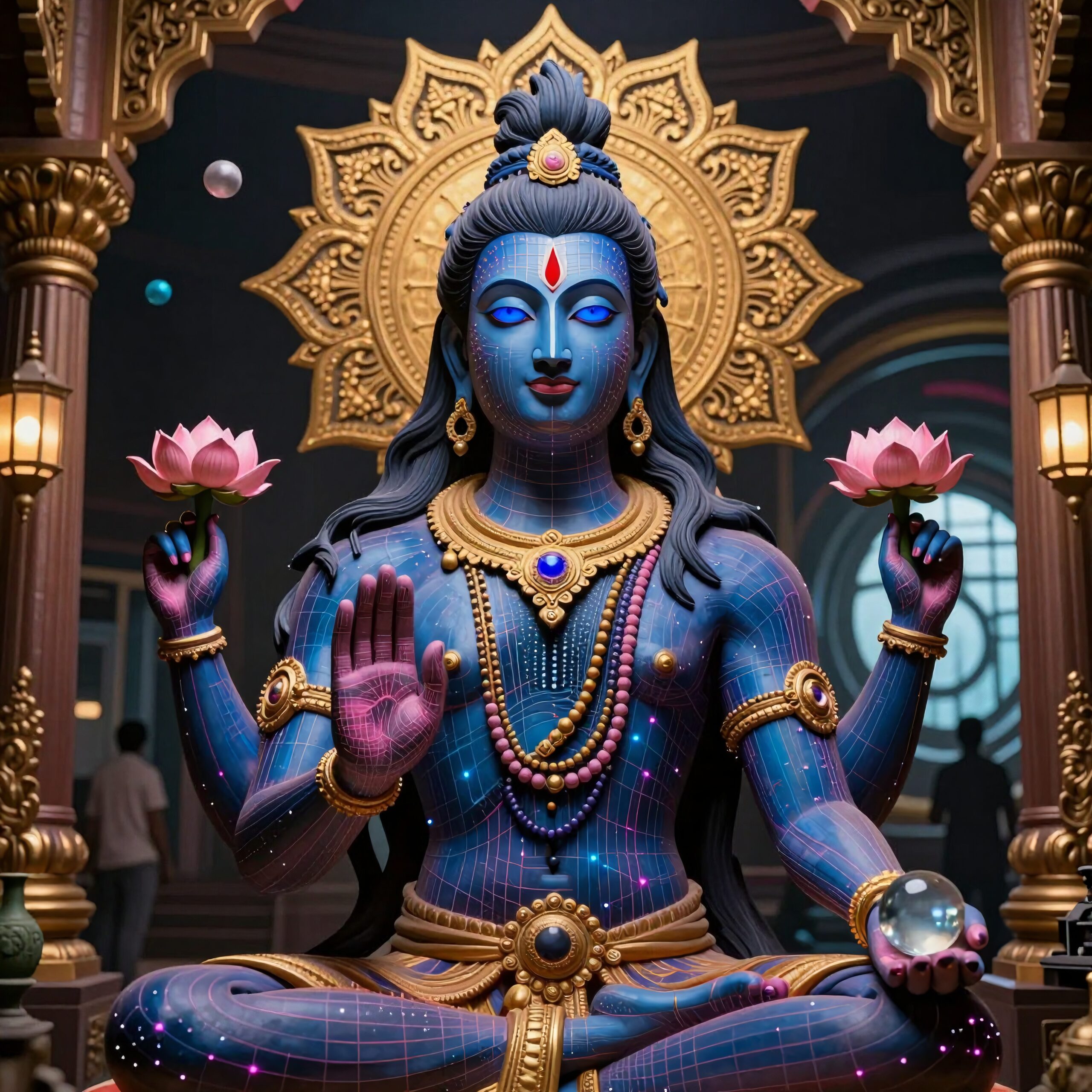 Celestial Deity Meditation Scene