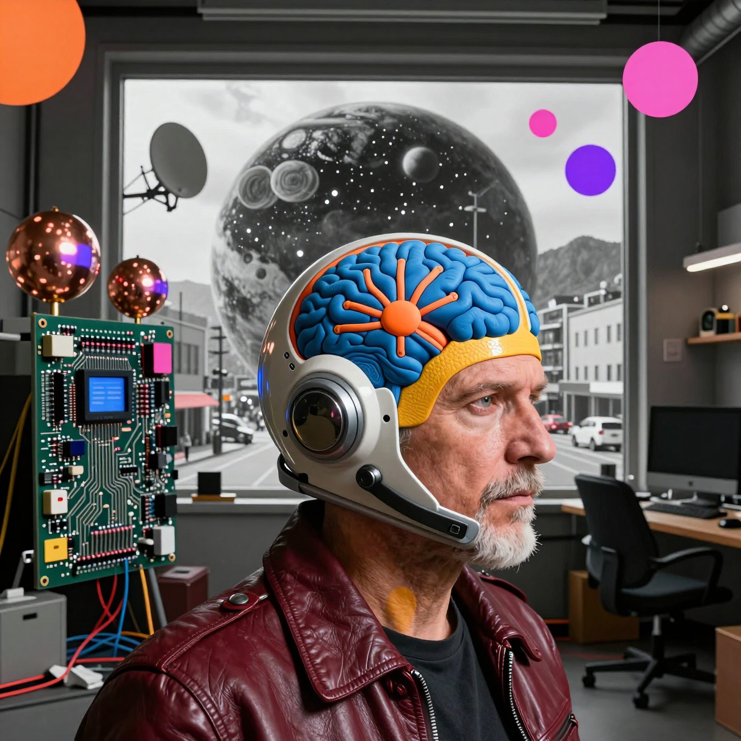 Futuristic Brain-Technology Fusion Art