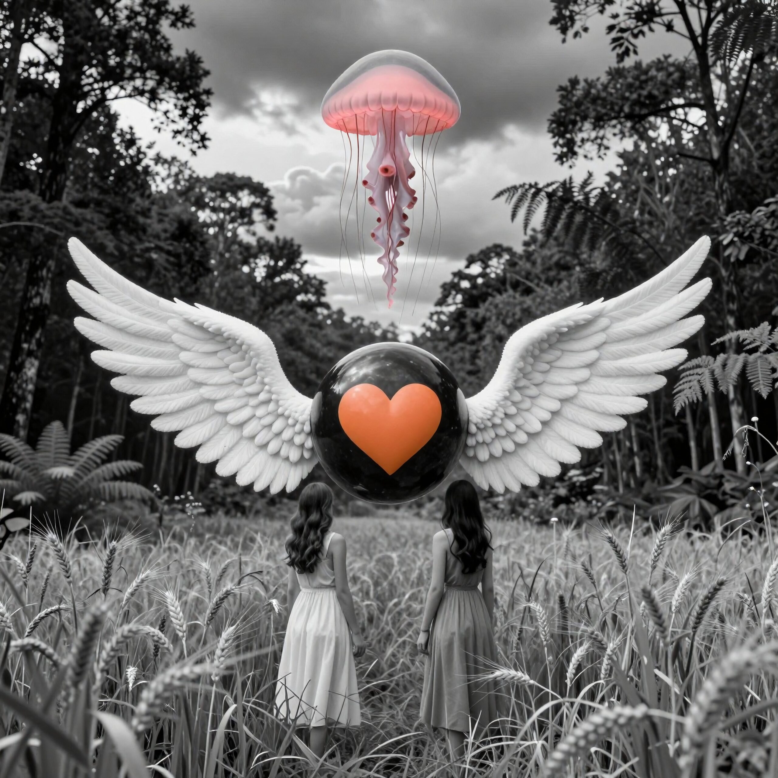 Surreal Encounter in Mystical Forest