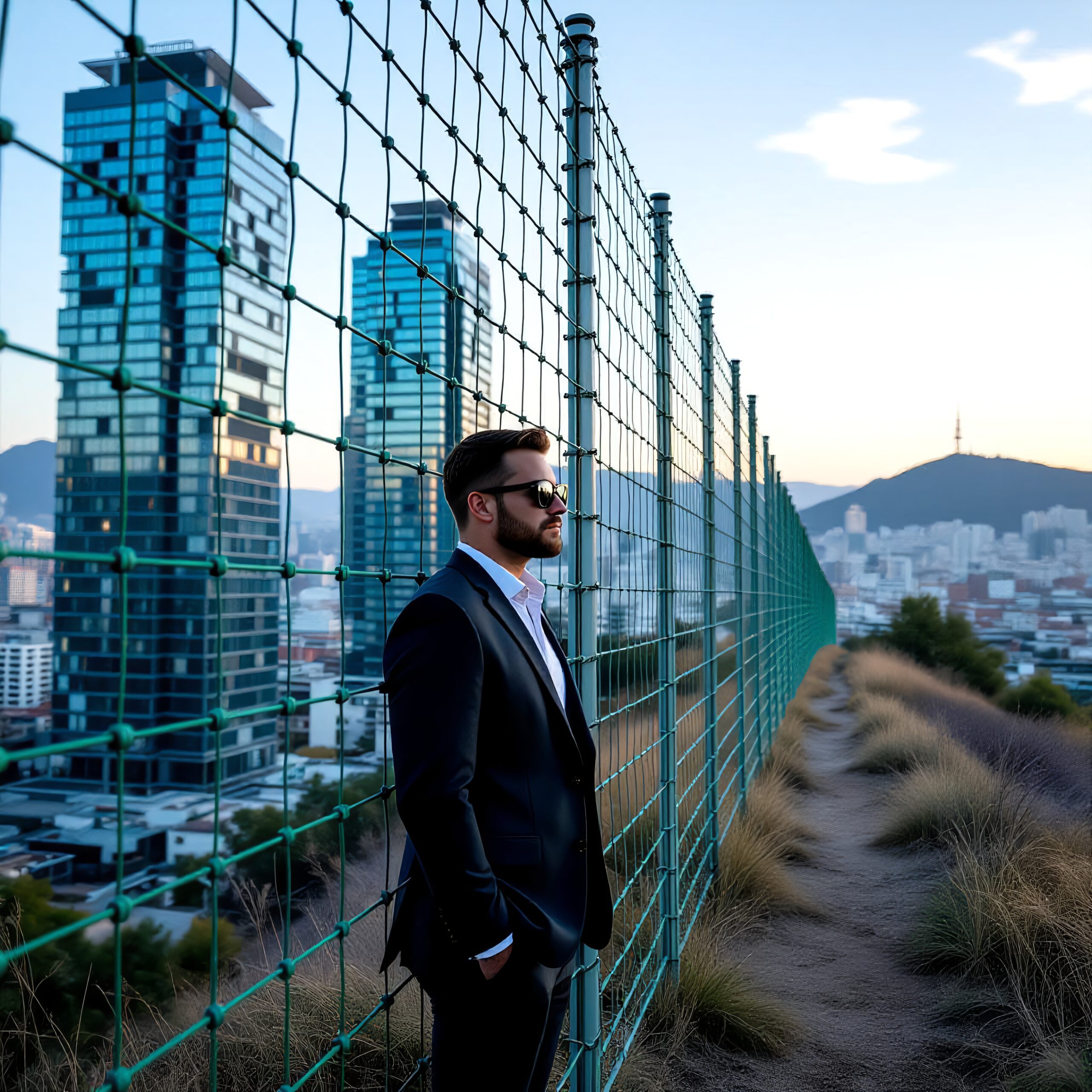 Cityscape Reflections at Golden Hour