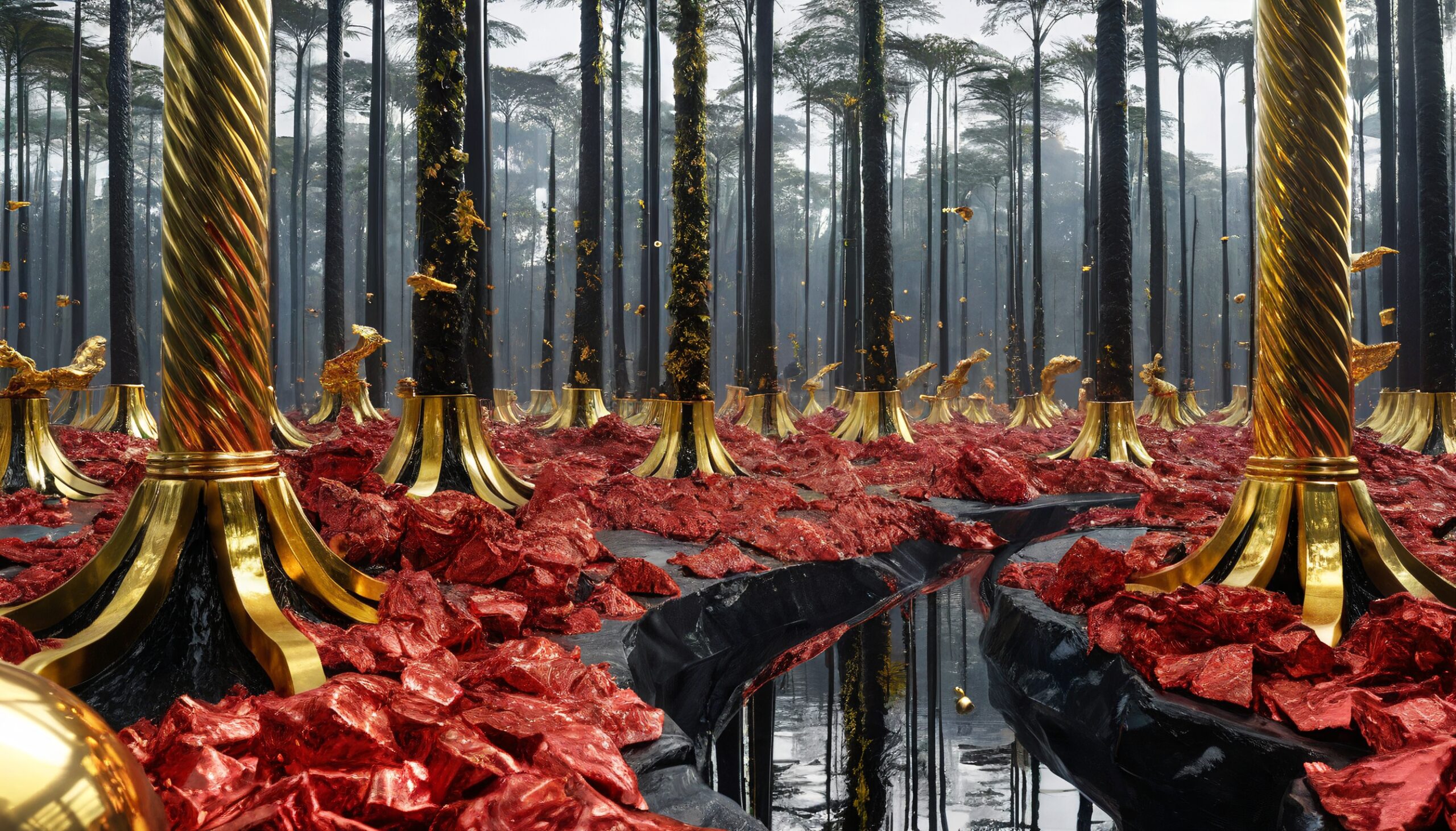 Golden Trees in Red Forest