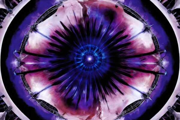 A vibrant, cosmic-themed spiral with radiant colors and intricate patterns, evoking a sense of motion and energy.