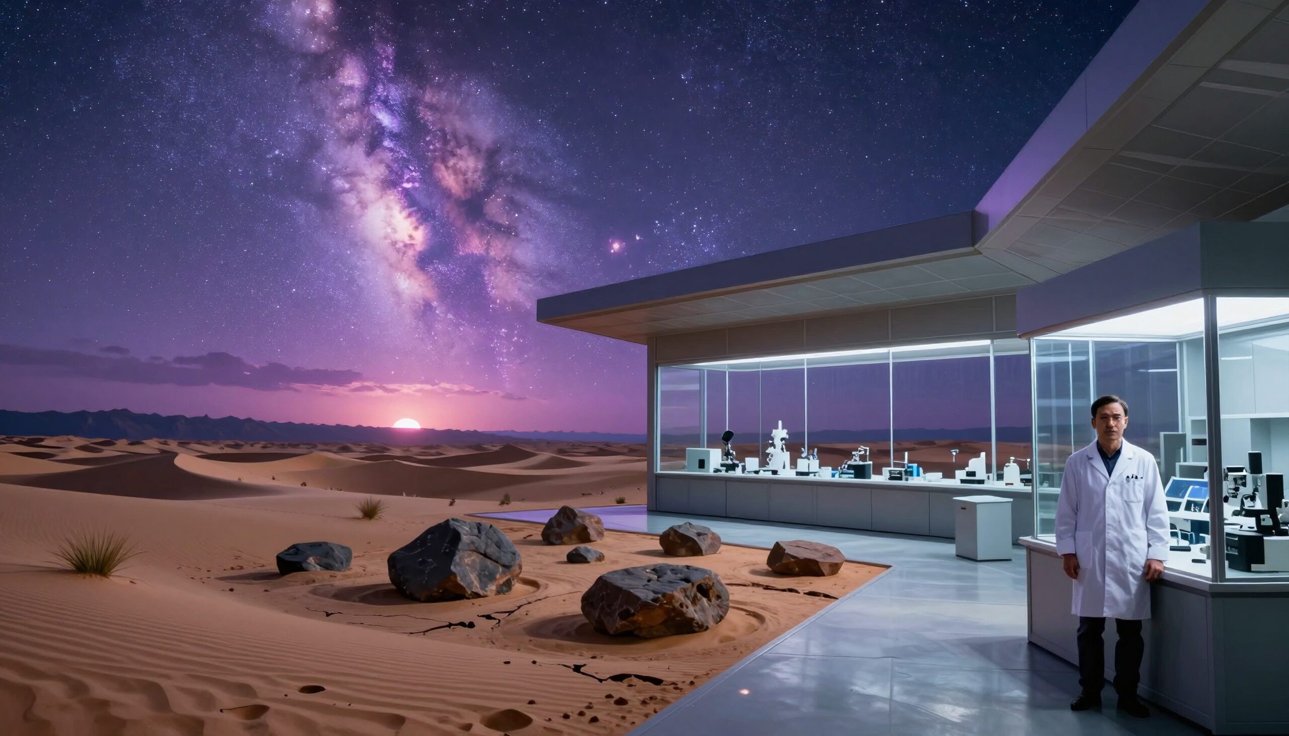 Desert Laboratory Under Starry Sky