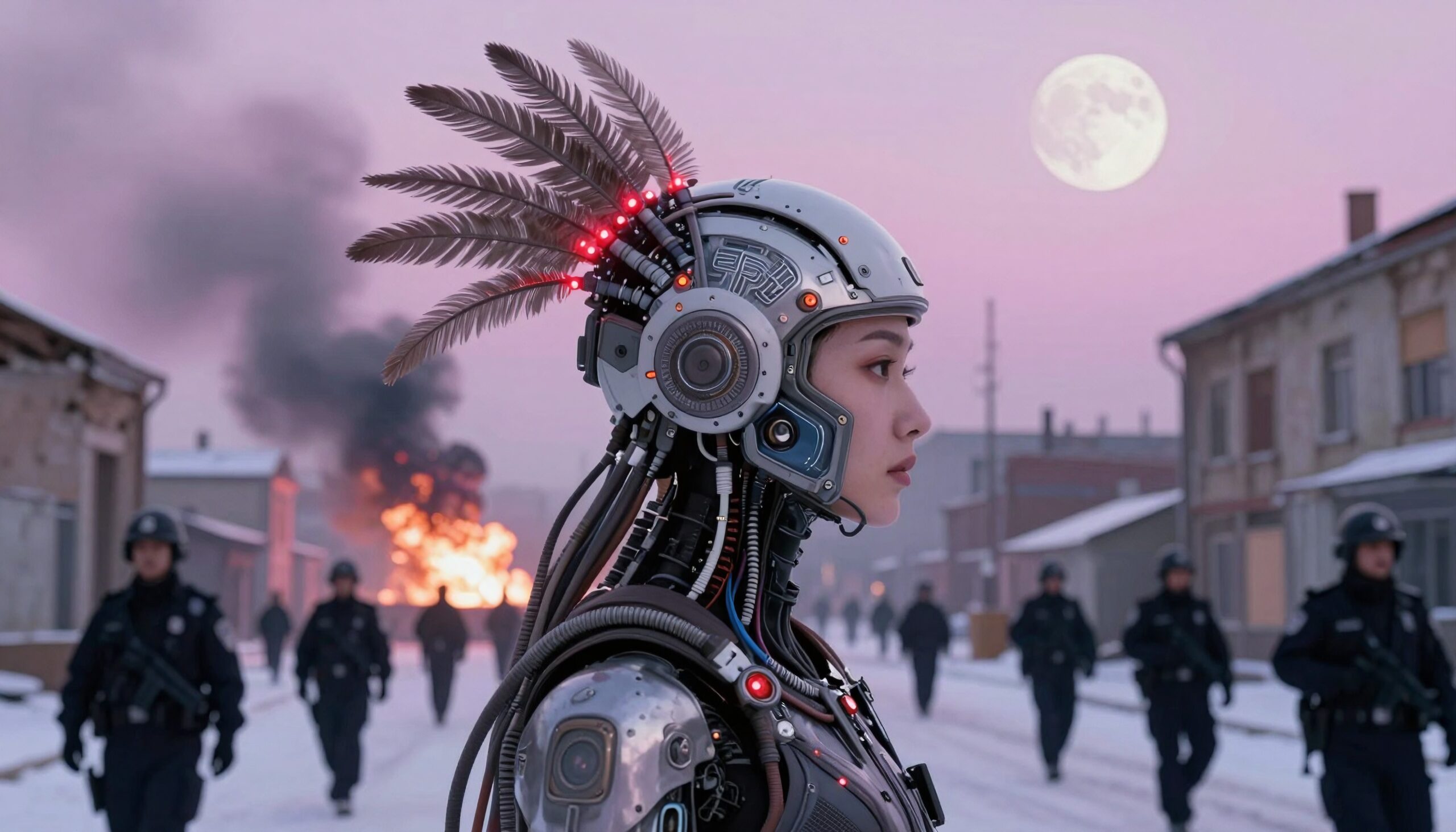 Dystopian Cybernetic Future Scene