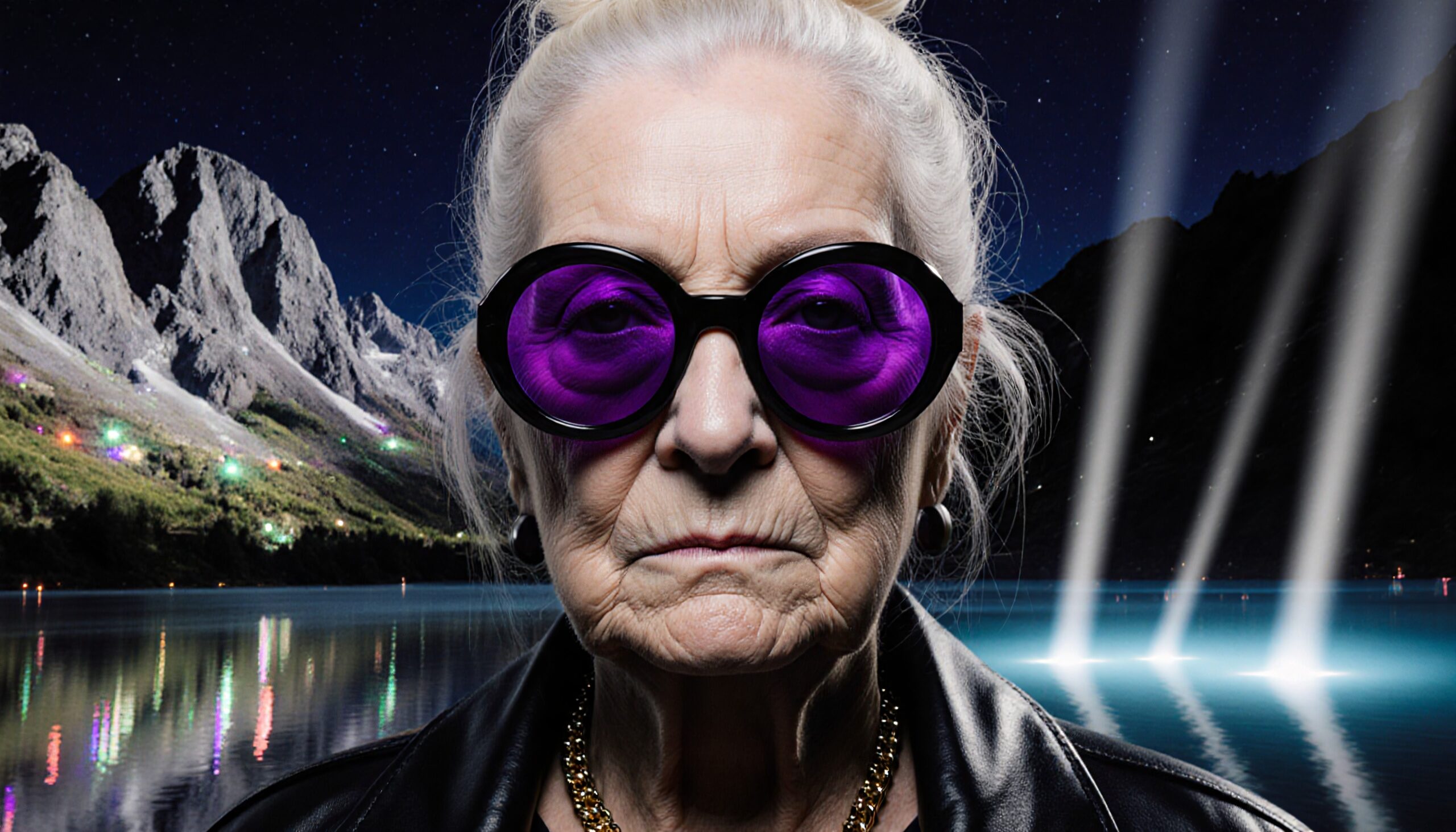 Eccentric Fashion in Mountain Nightscape